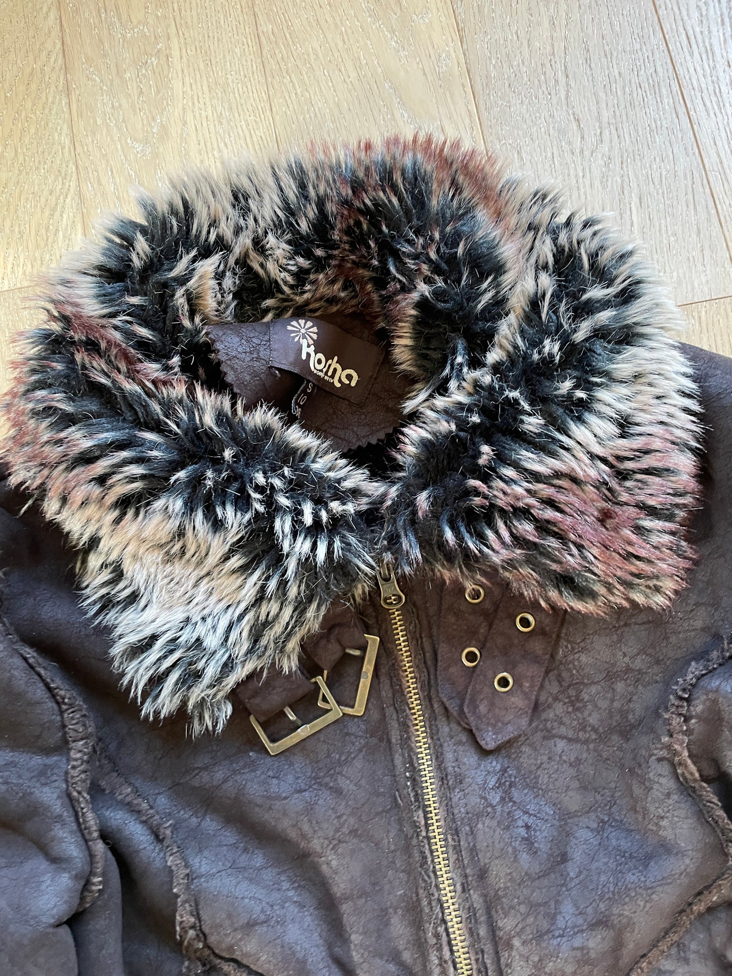 Vintage Faux Leather Fur Jacket
