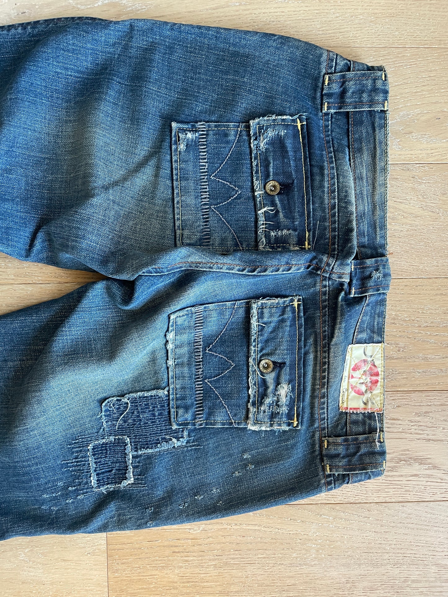 Vintage Deconstructed Denim Jeans