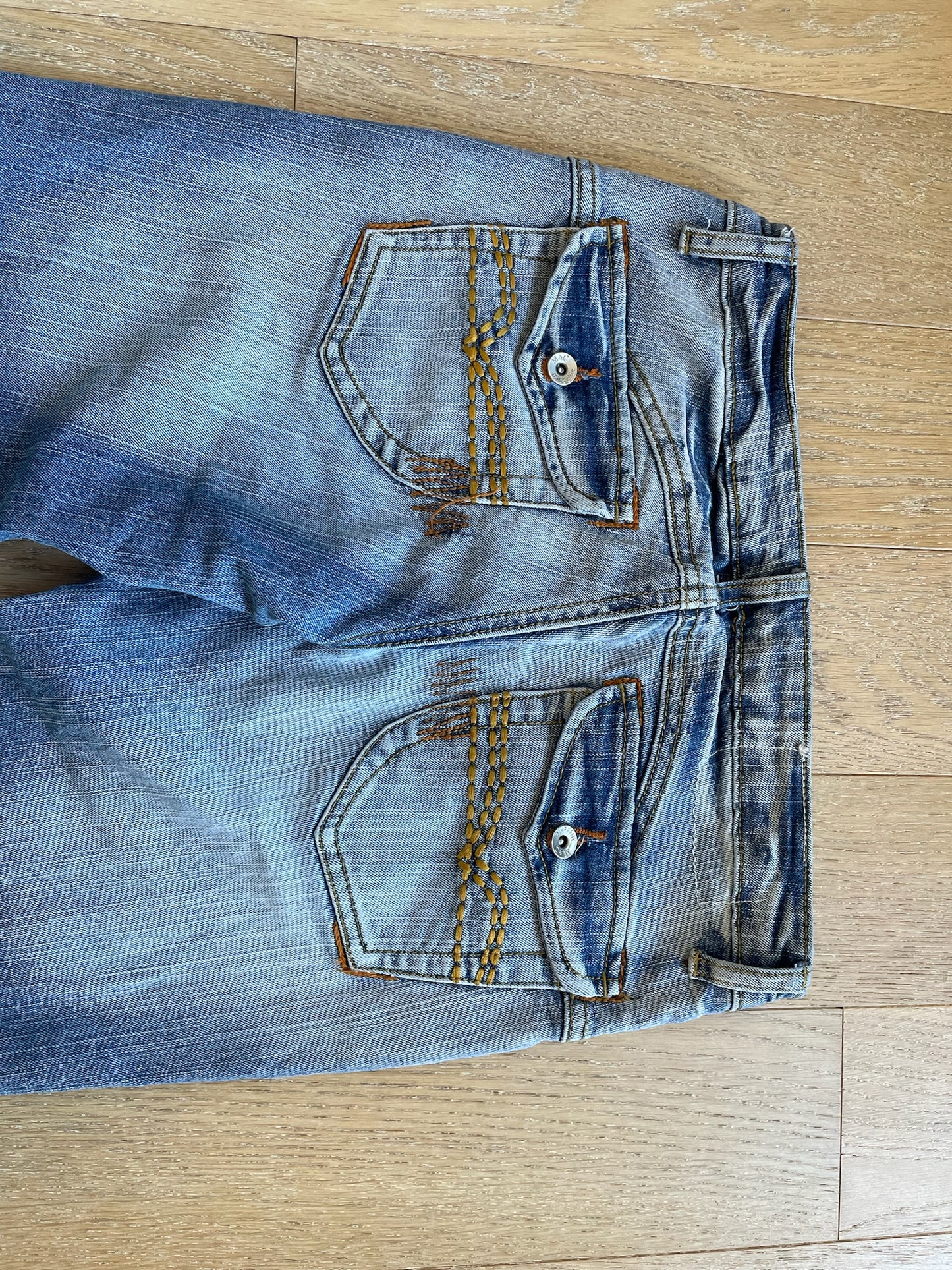 Vintage Low-Waist Flared Denim Jeans
