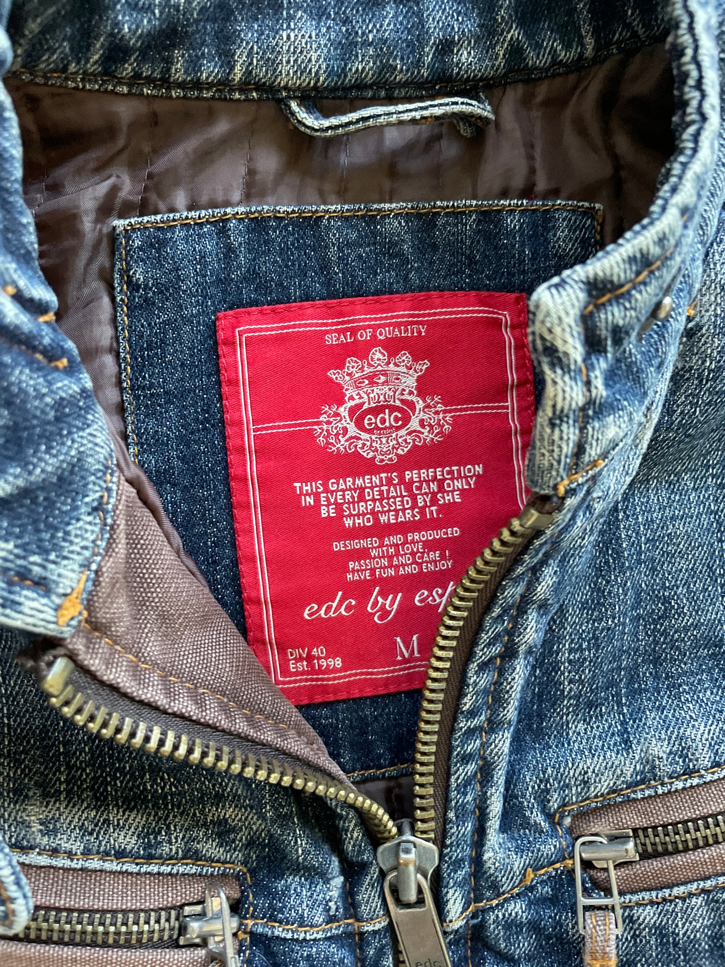 Vintage Biker Denim Jacket y2k