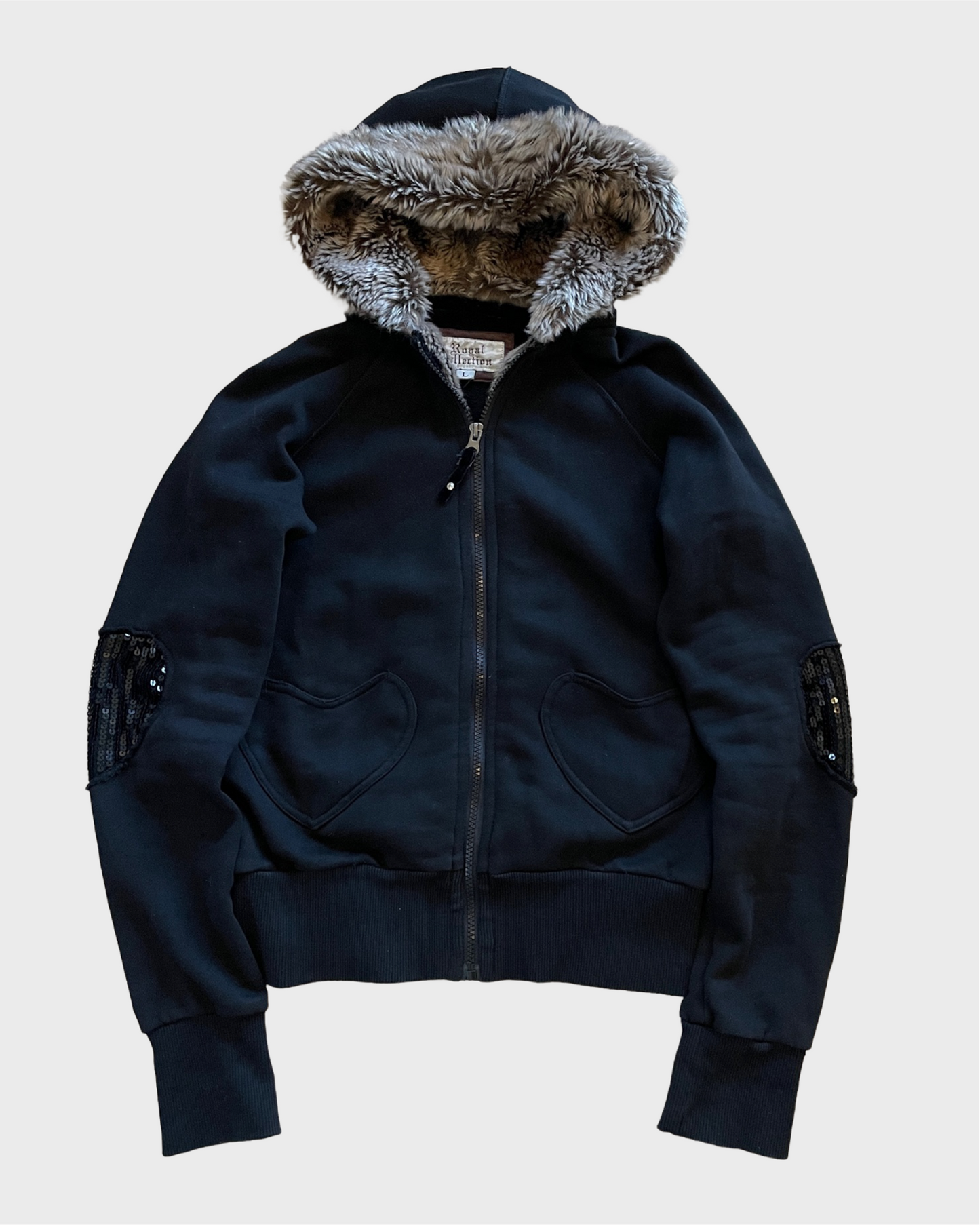 Vintage Fur Zip Hoodie