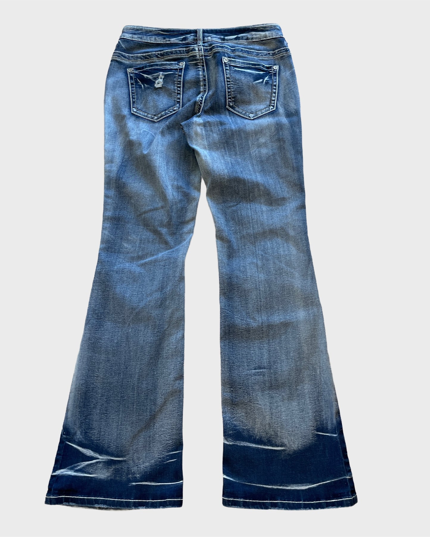 Vintage Ripped Flared Denim Jeans