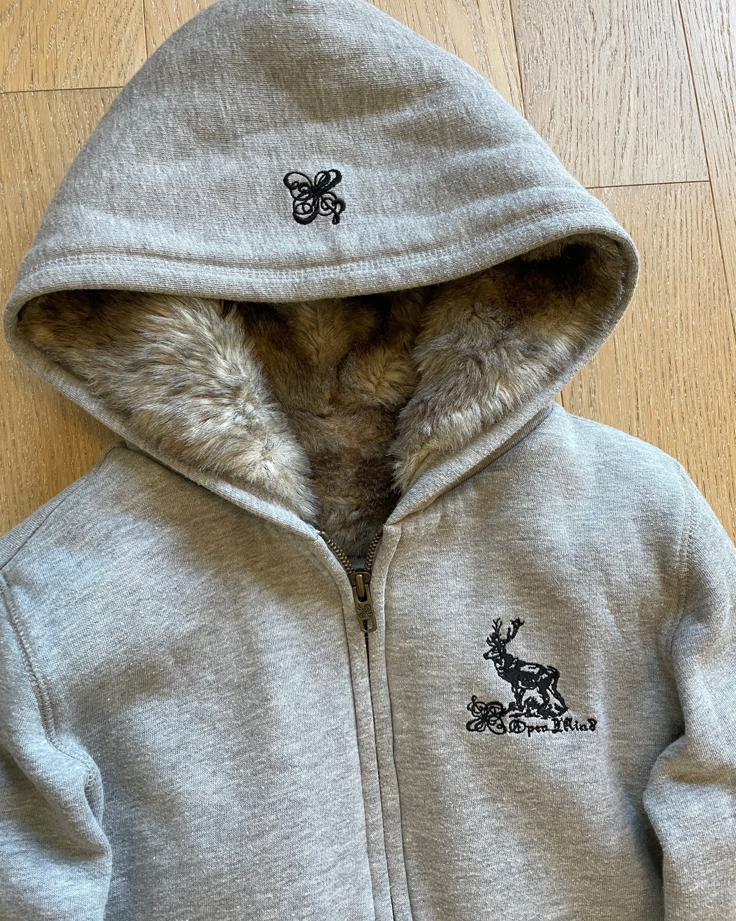Vintage Fur Zip Hoodie