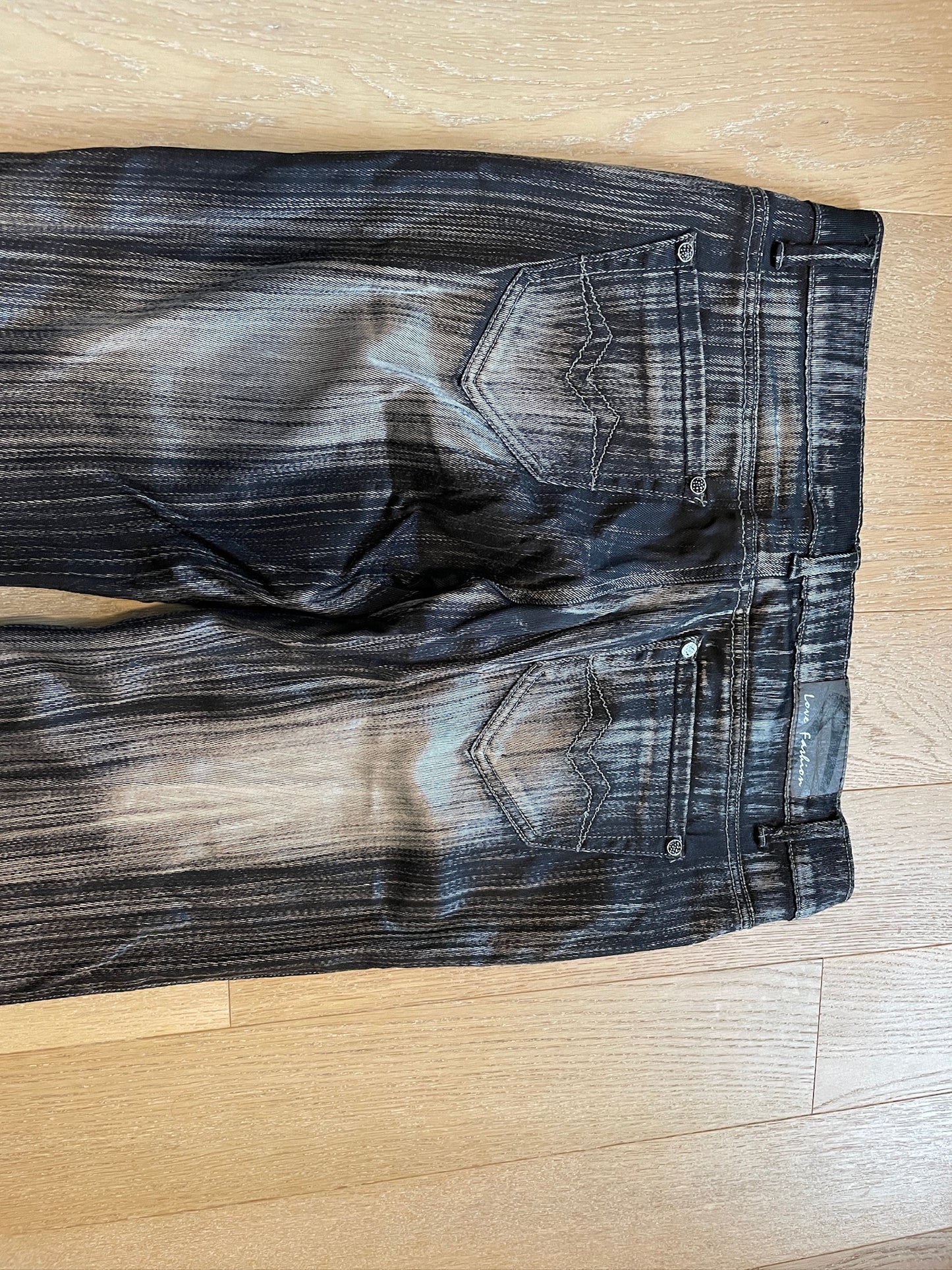 Vintage Printed Striped Pants