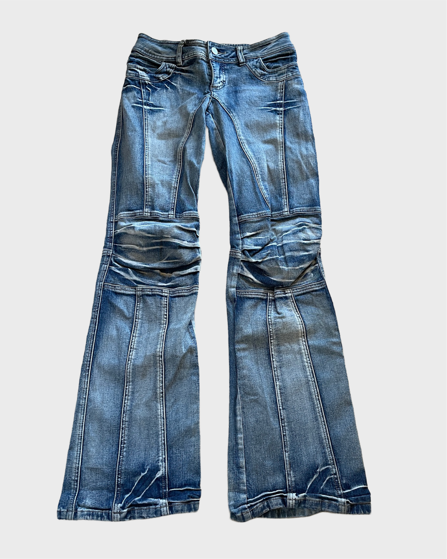 Vintage Low Waist Flared Denim Jeans