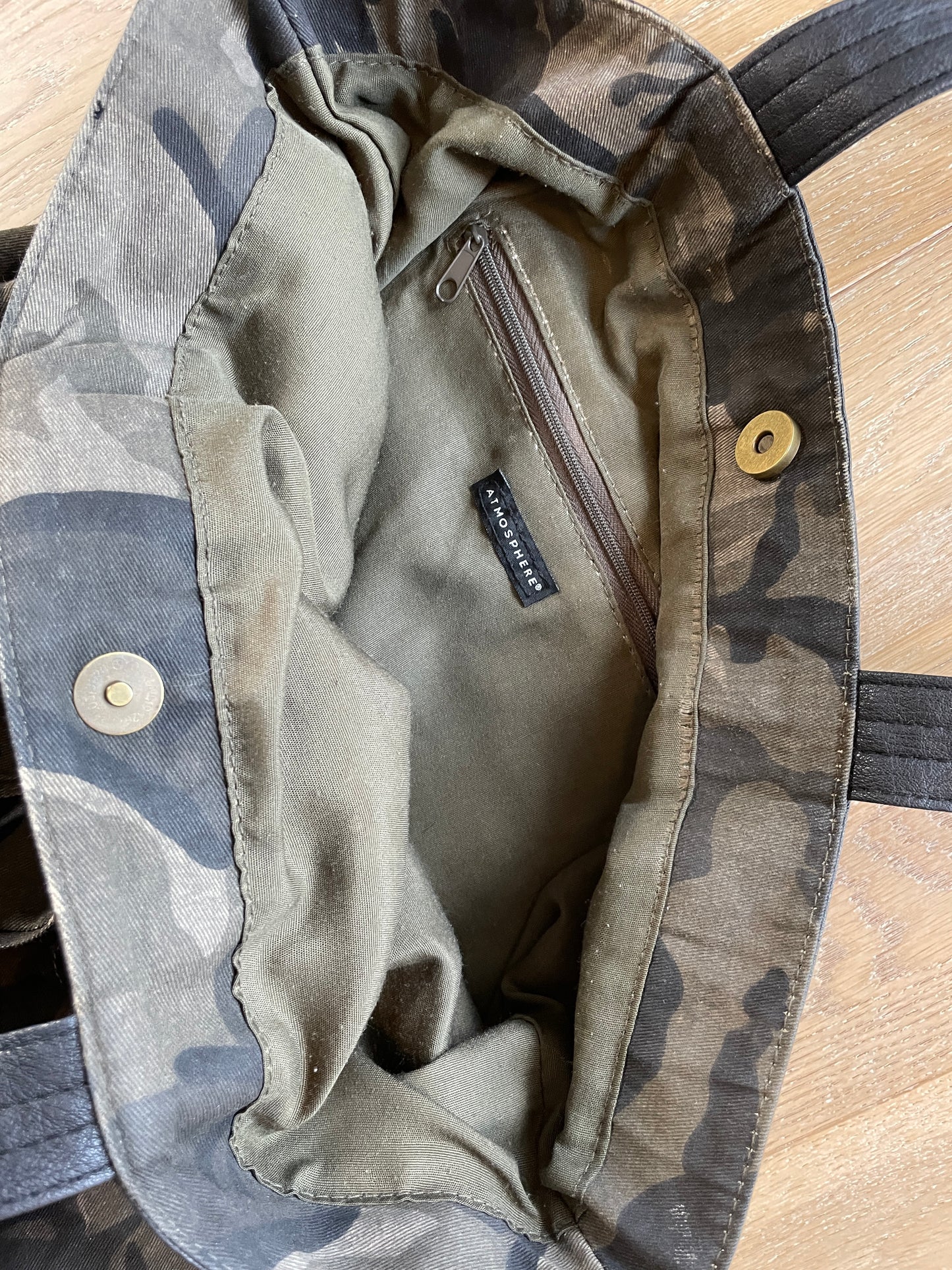 Vintage Camouflage Bag with Studs