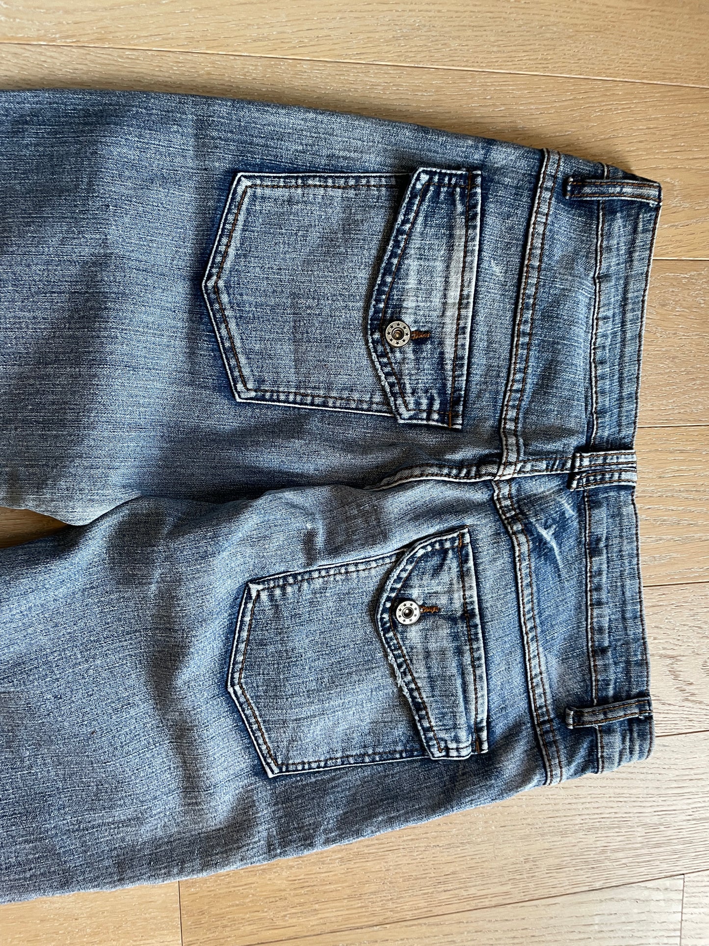 Vintage Flared Denim Jeans Low Waist