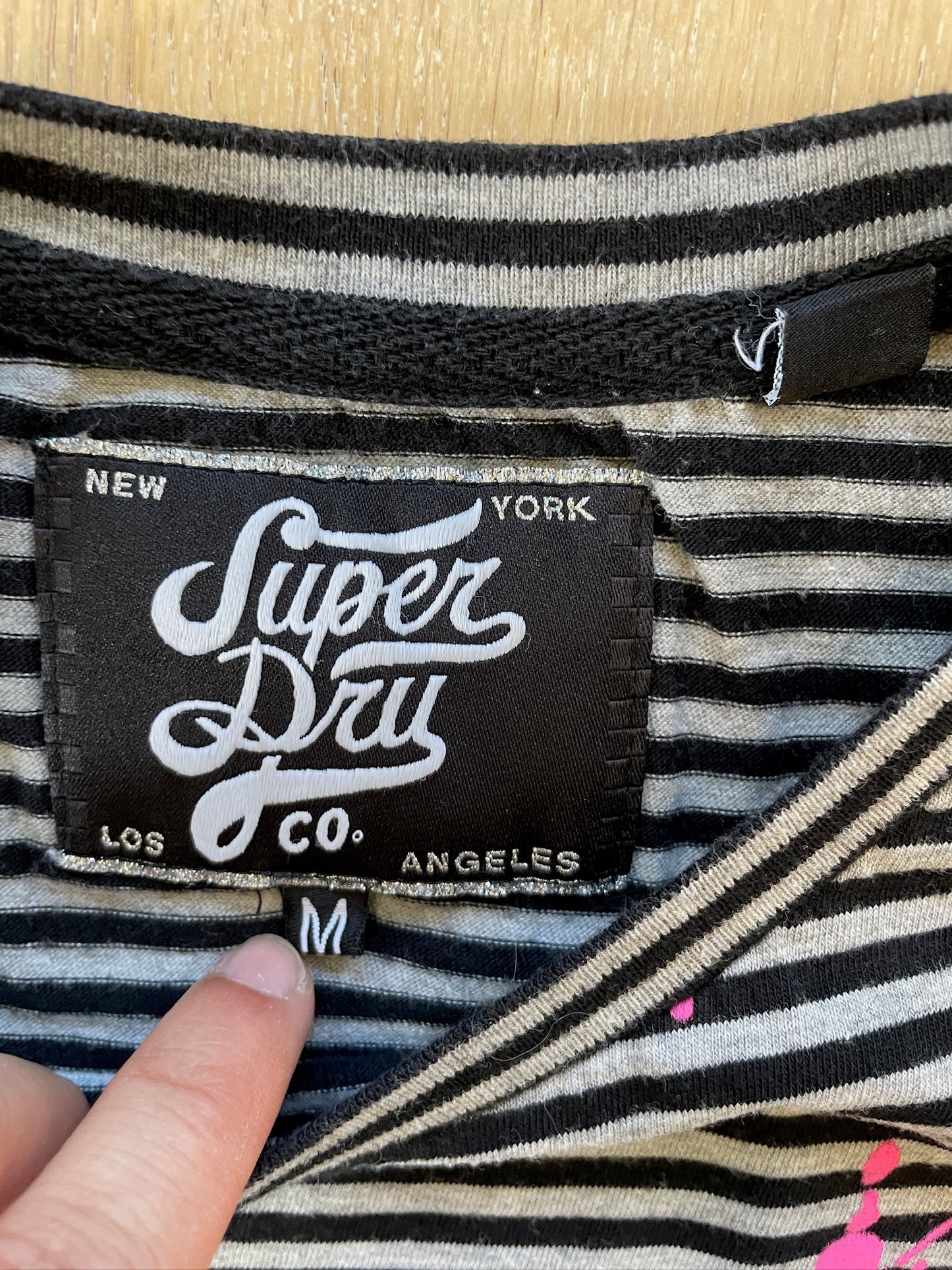 Vintage Superdry Striped Paint Splash T-Shirt