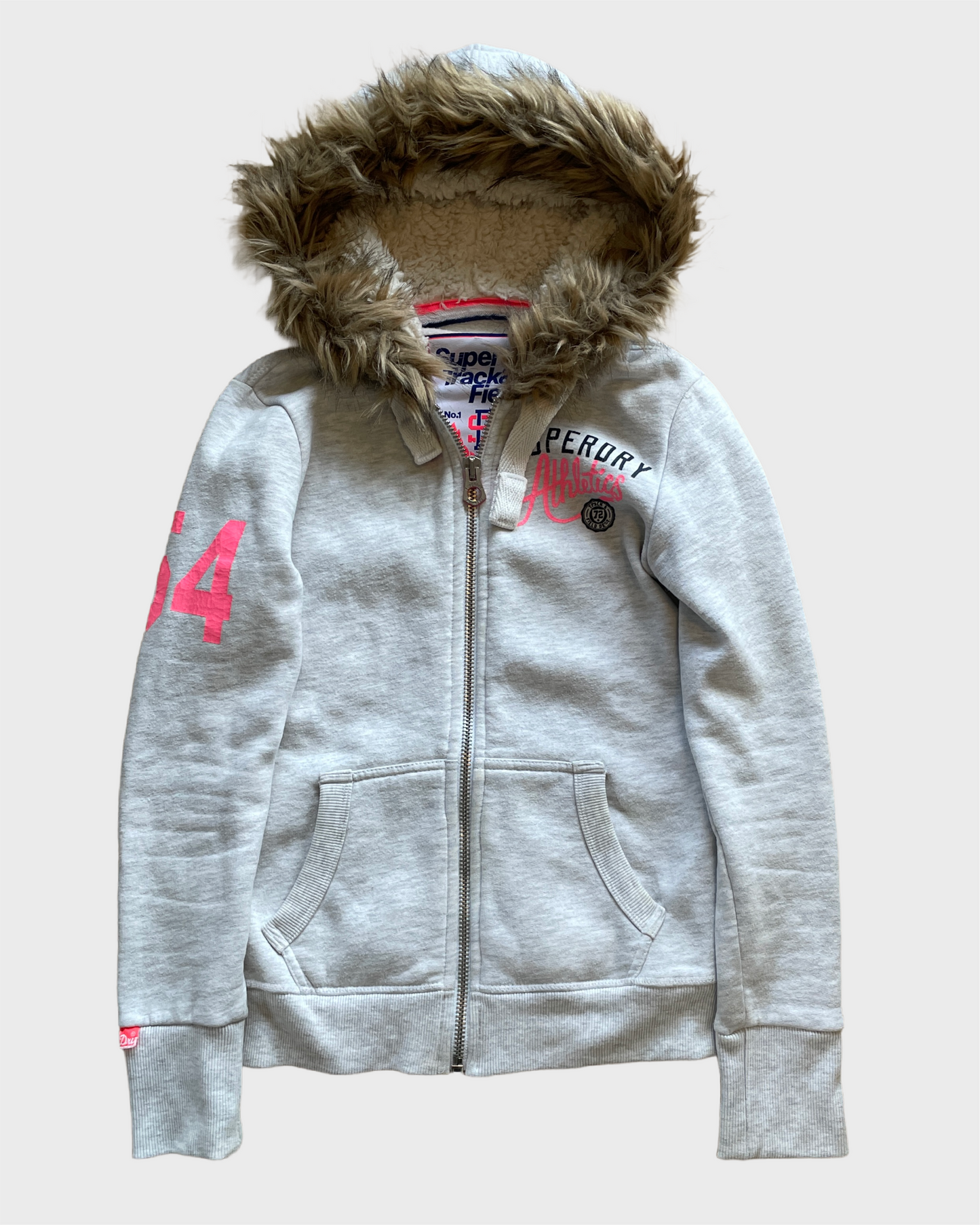 Vintage Superdry Fur Zip Hoodie y2k