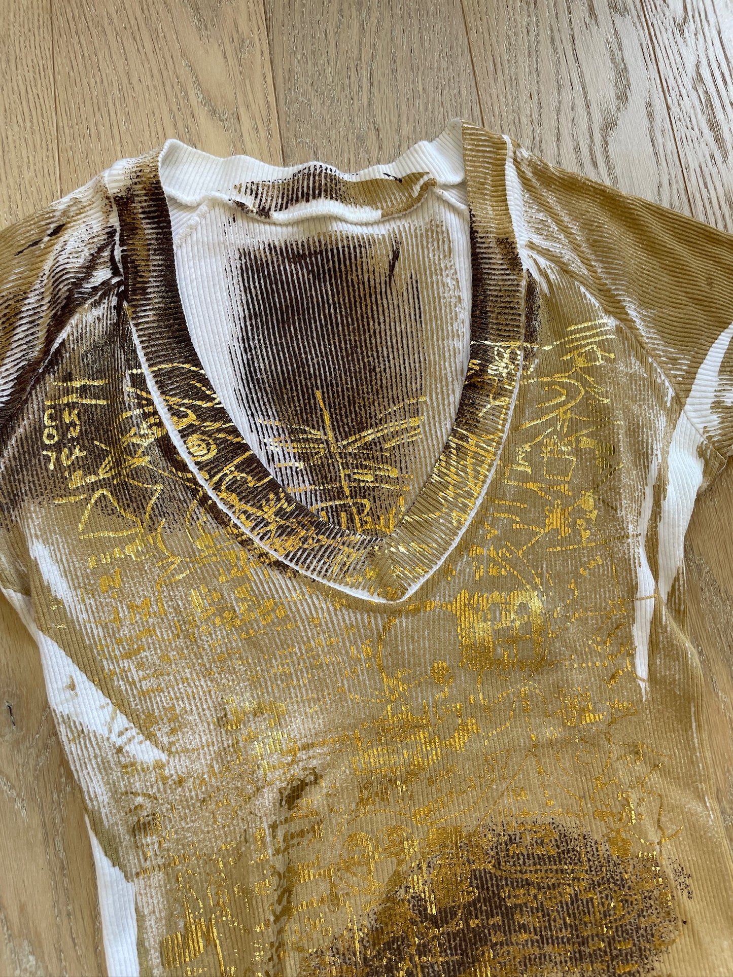 Vintage Gold Printed Top
