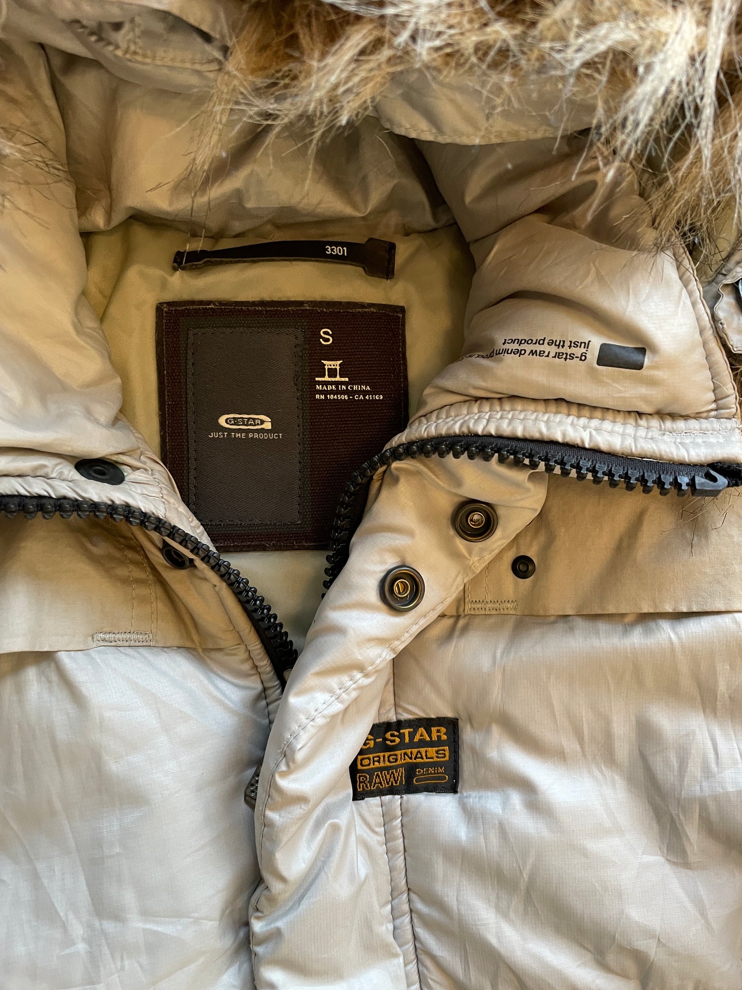 Vintage G-Star RAW Fur Puffer Jacket