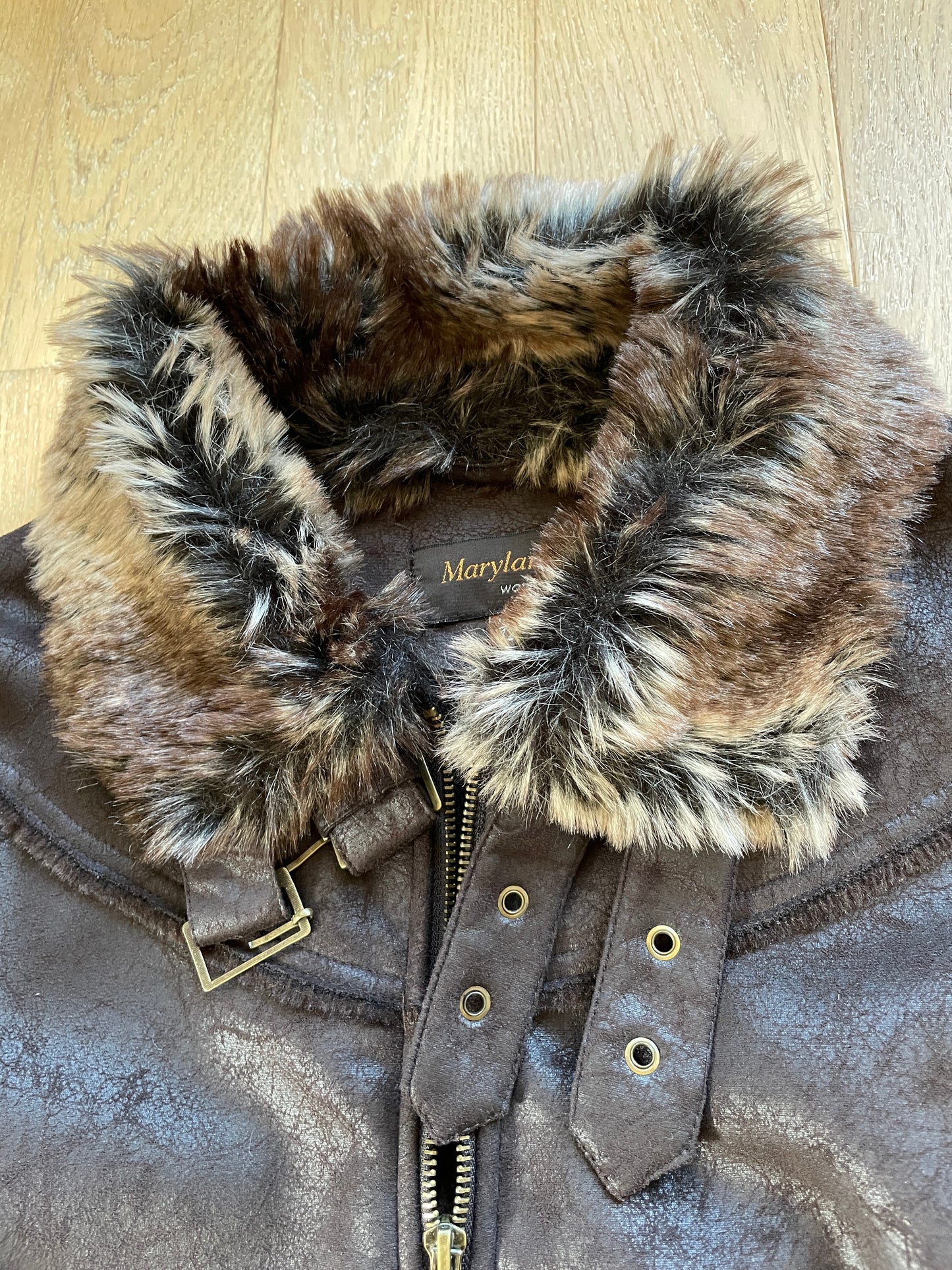 Vintage Faux Leather Fur Jacket