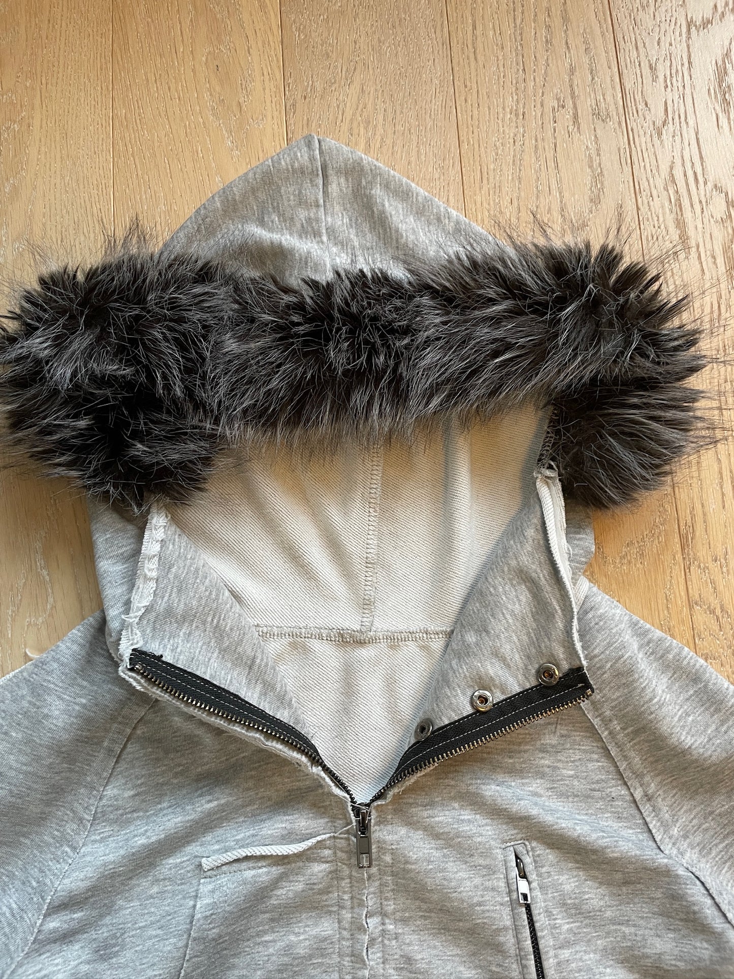Vintage Fur Zip Hoodie