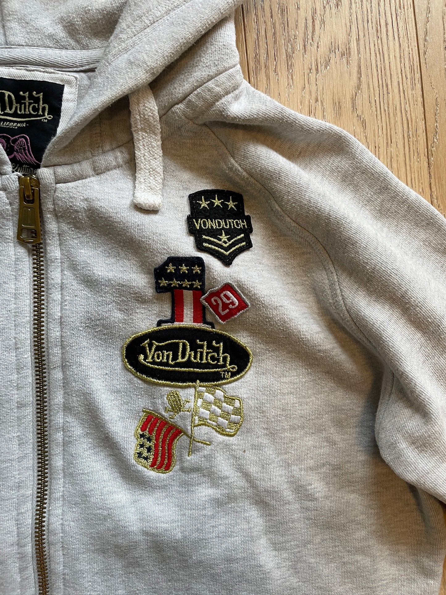 Vintage Von Dutch Patch Zip Hoodie