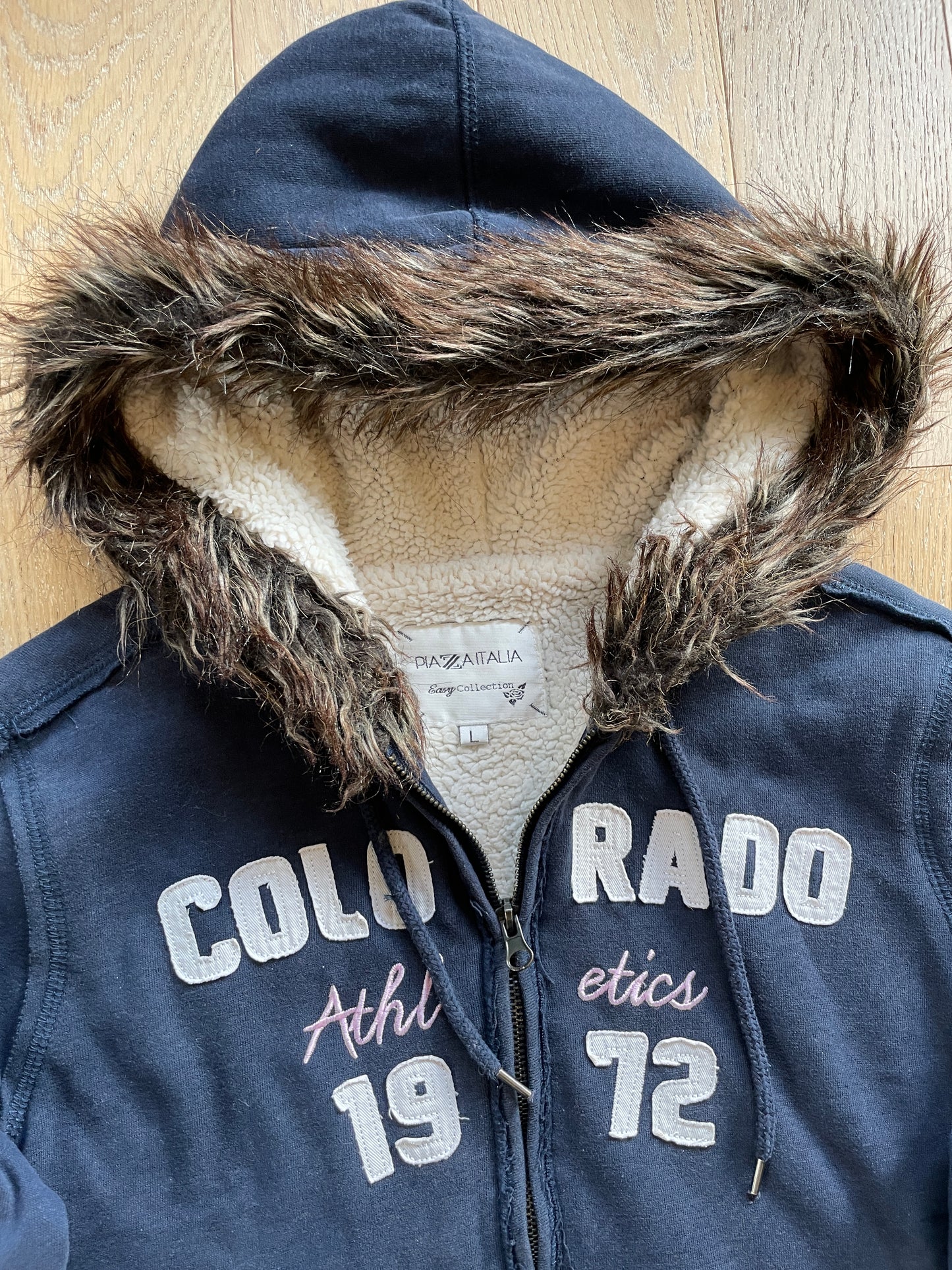 Vintage Fur Zip Hoodie