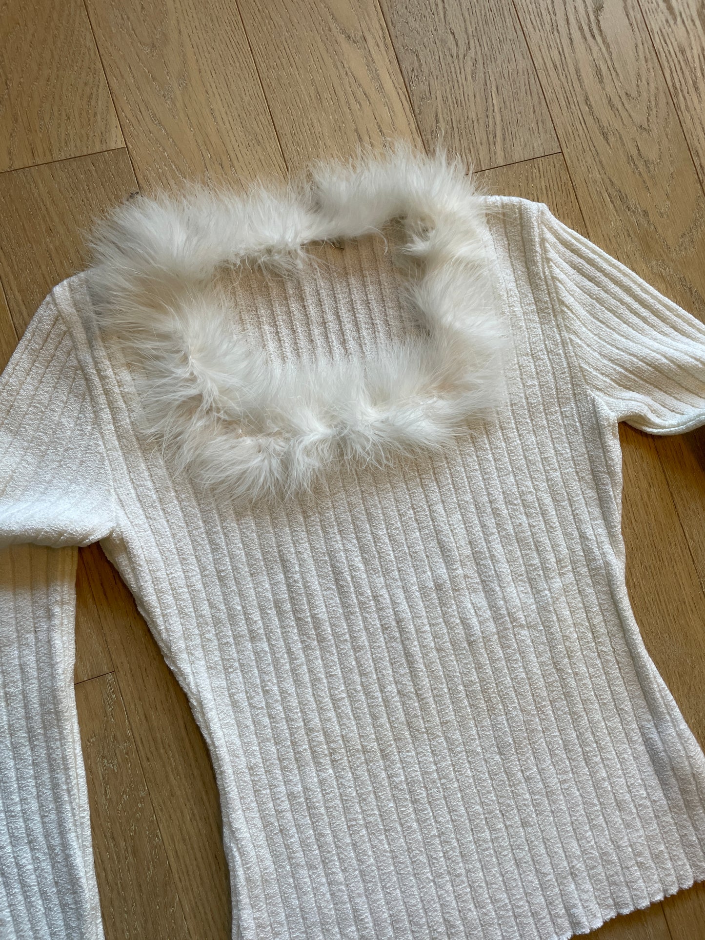 Vintage Knit with Fur Collar