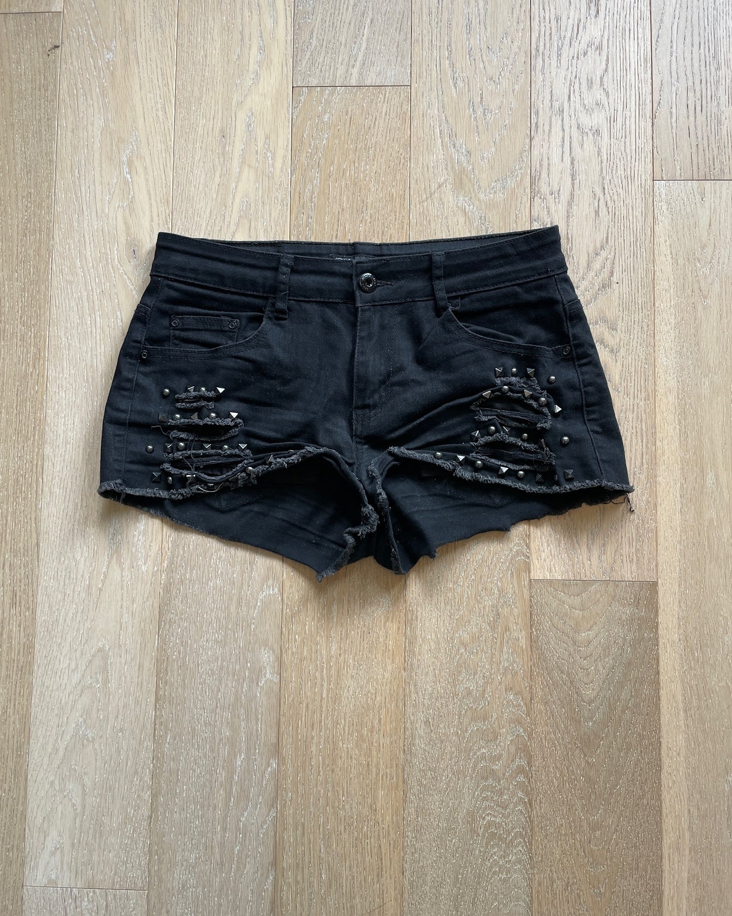 Vintage Studded Jeans Shorts