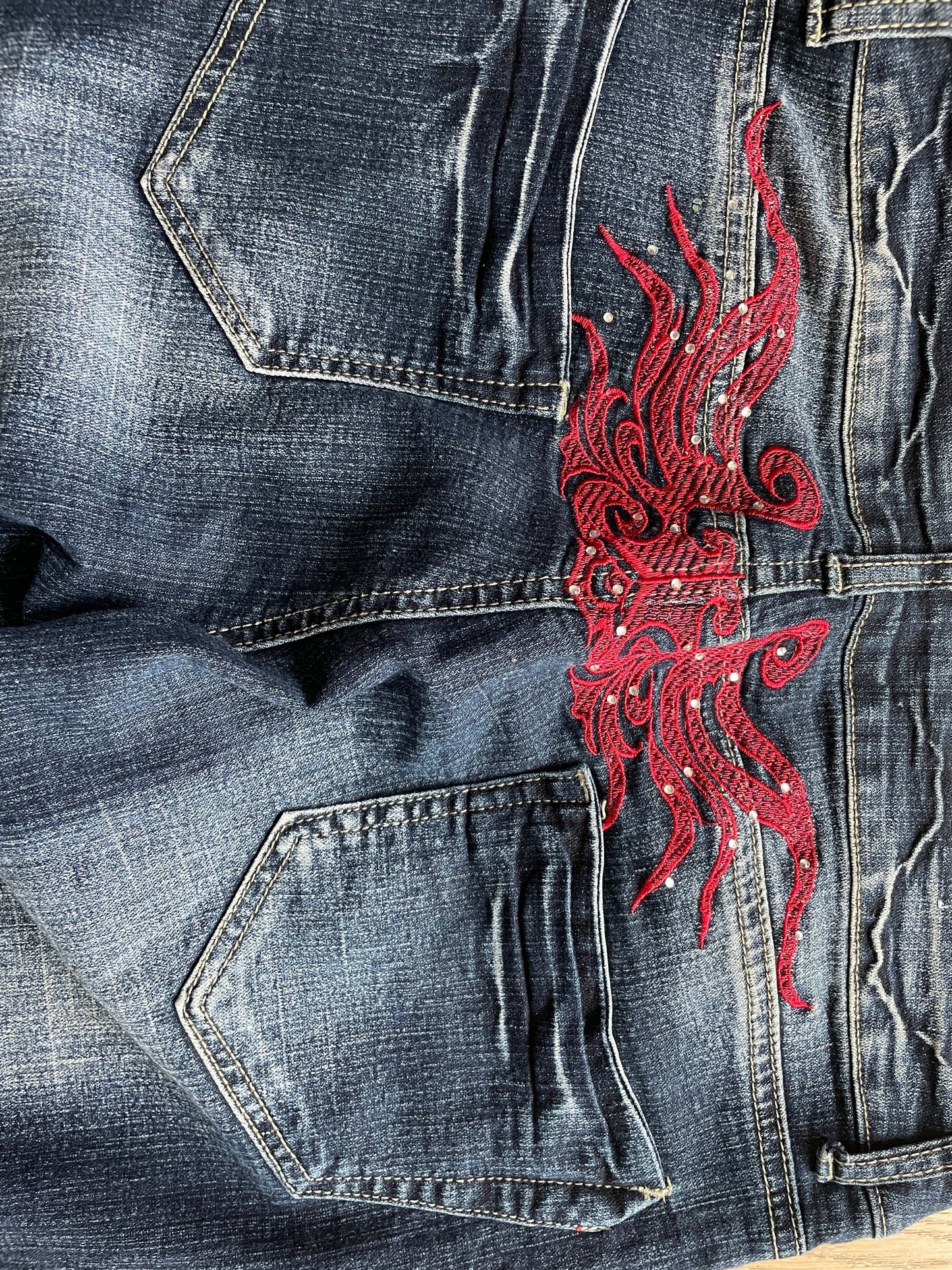 Vintage Flared Denim Jeans y2k