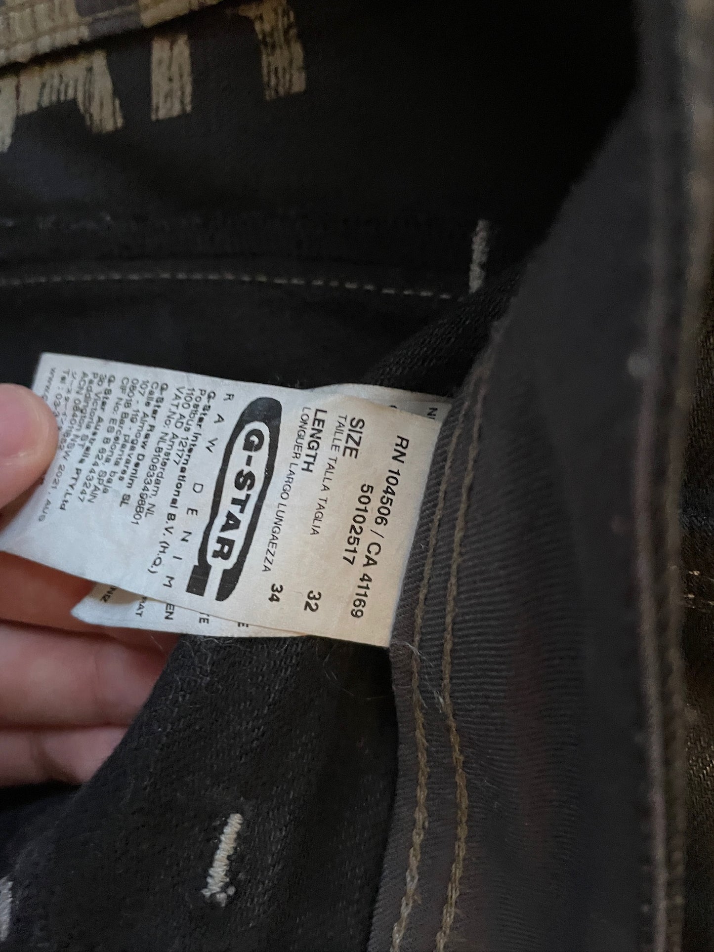 Vintage G-Star RAW Waxed Denim Jeans