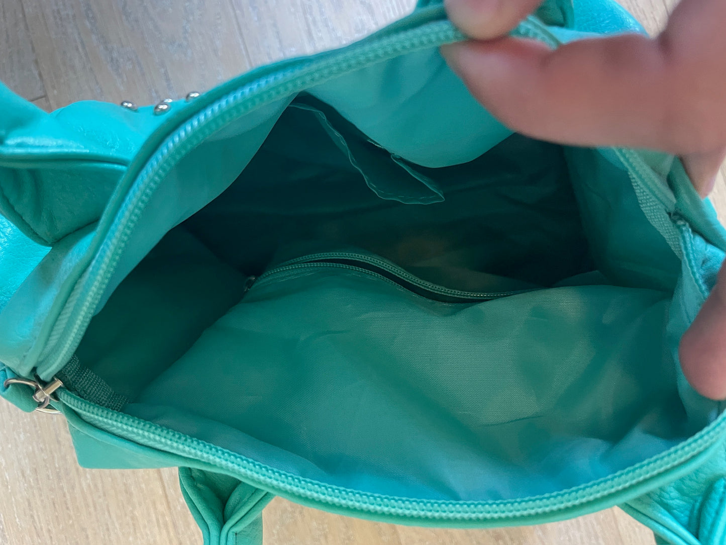 Vintage Teal Studded Bag