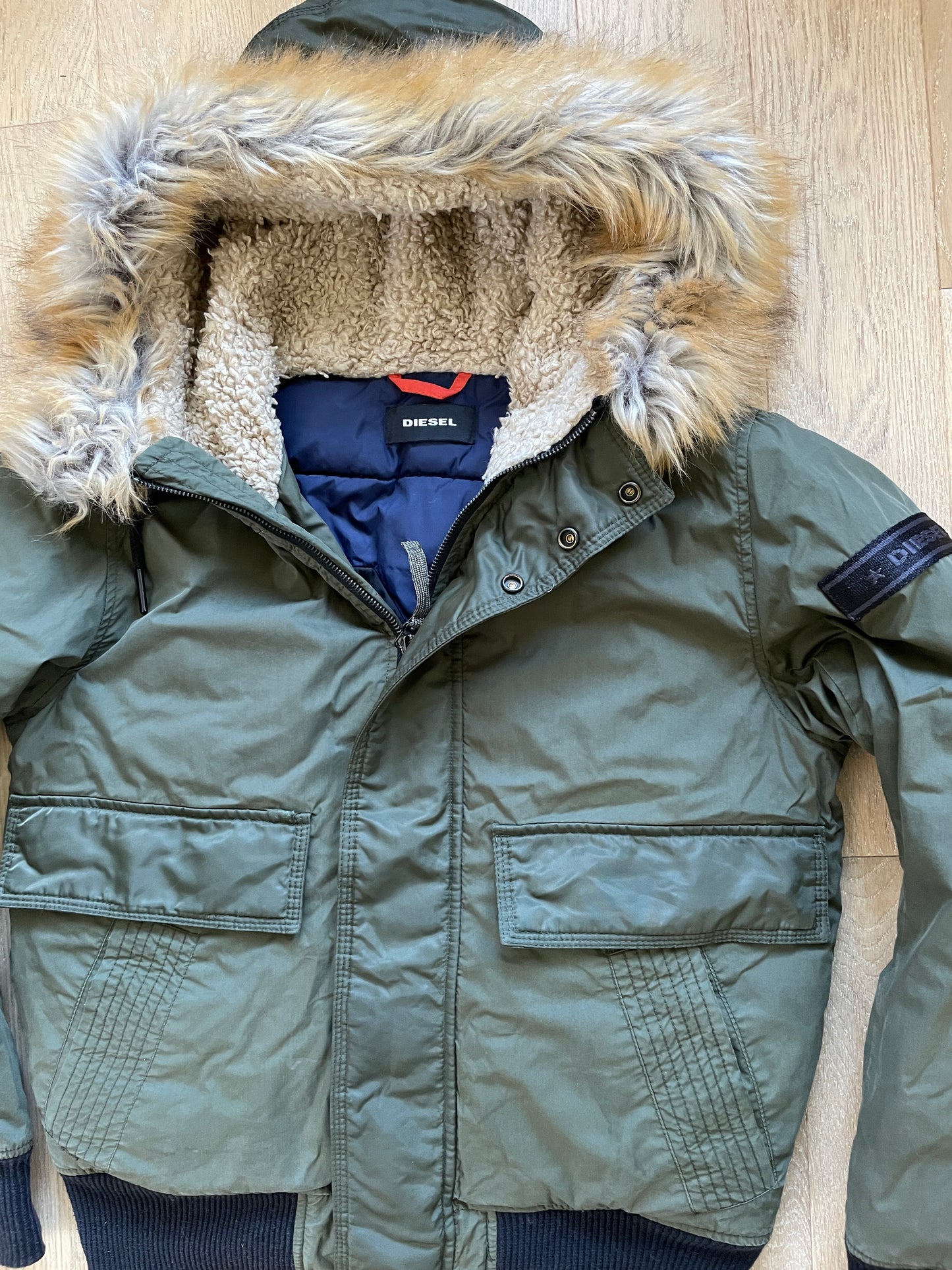 Vintage Diesel Military Fur Jacket