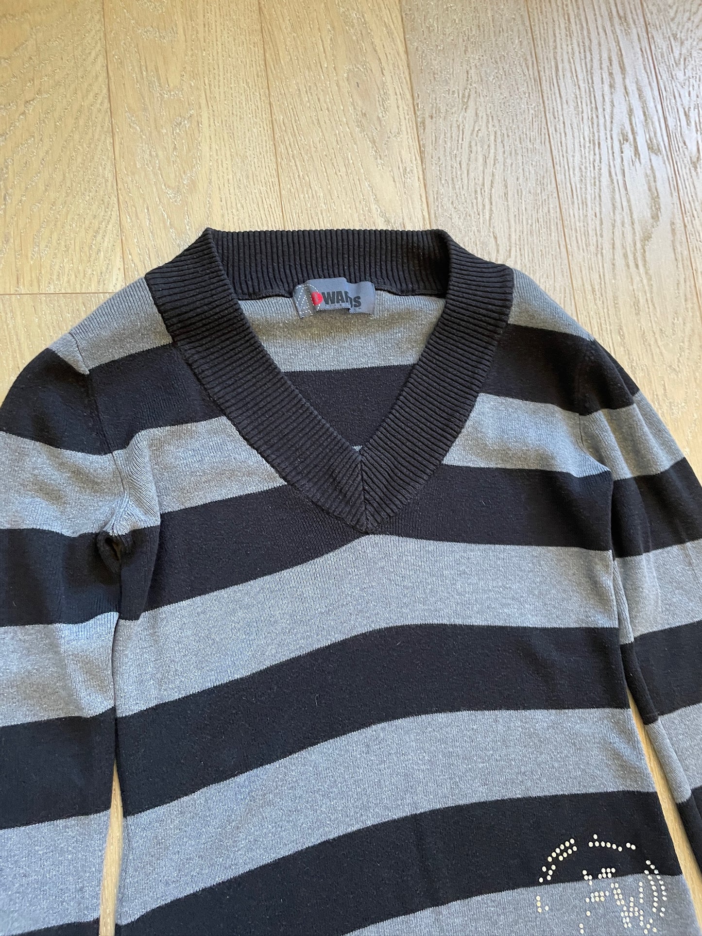 Vintage Striped V-Neck Sweater