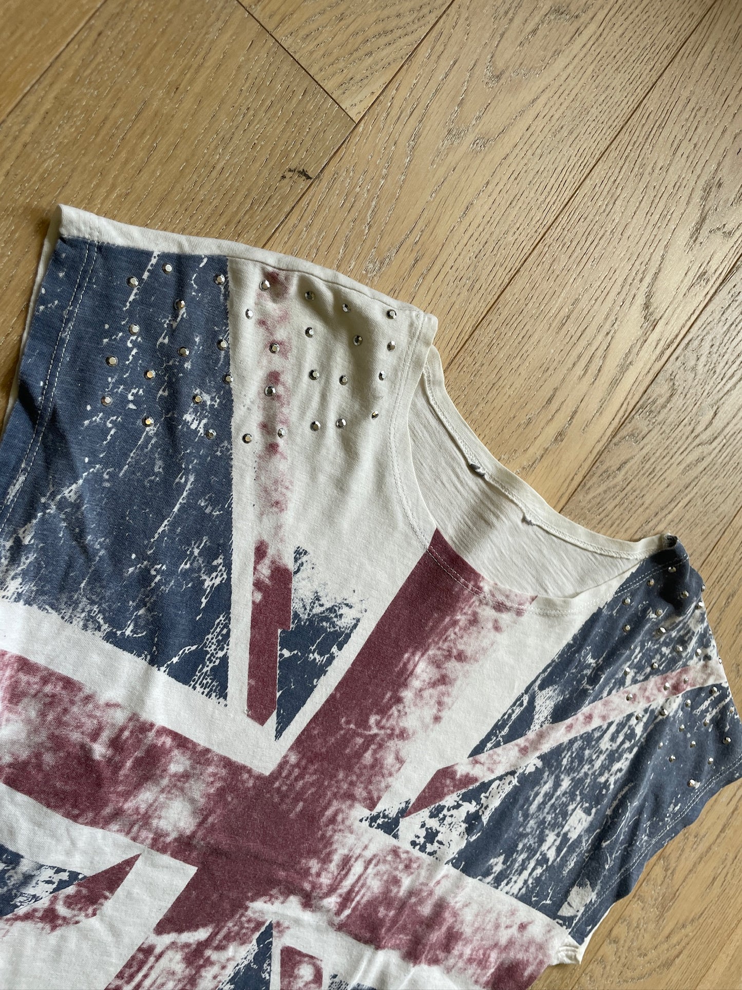 Vintage Union Jack Studded T-Shirt