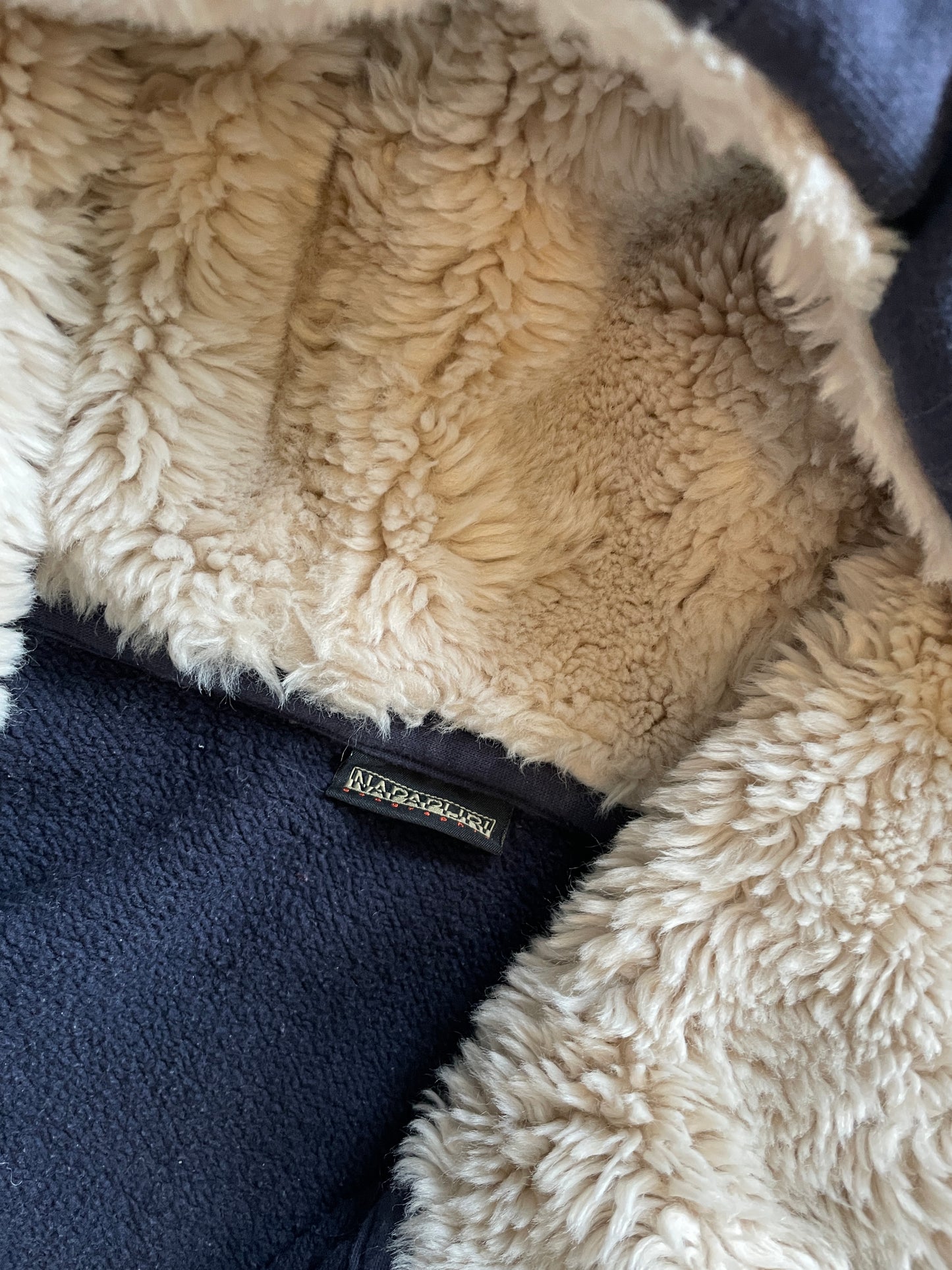 Vintage Napapijri Fur Zip Hoodie