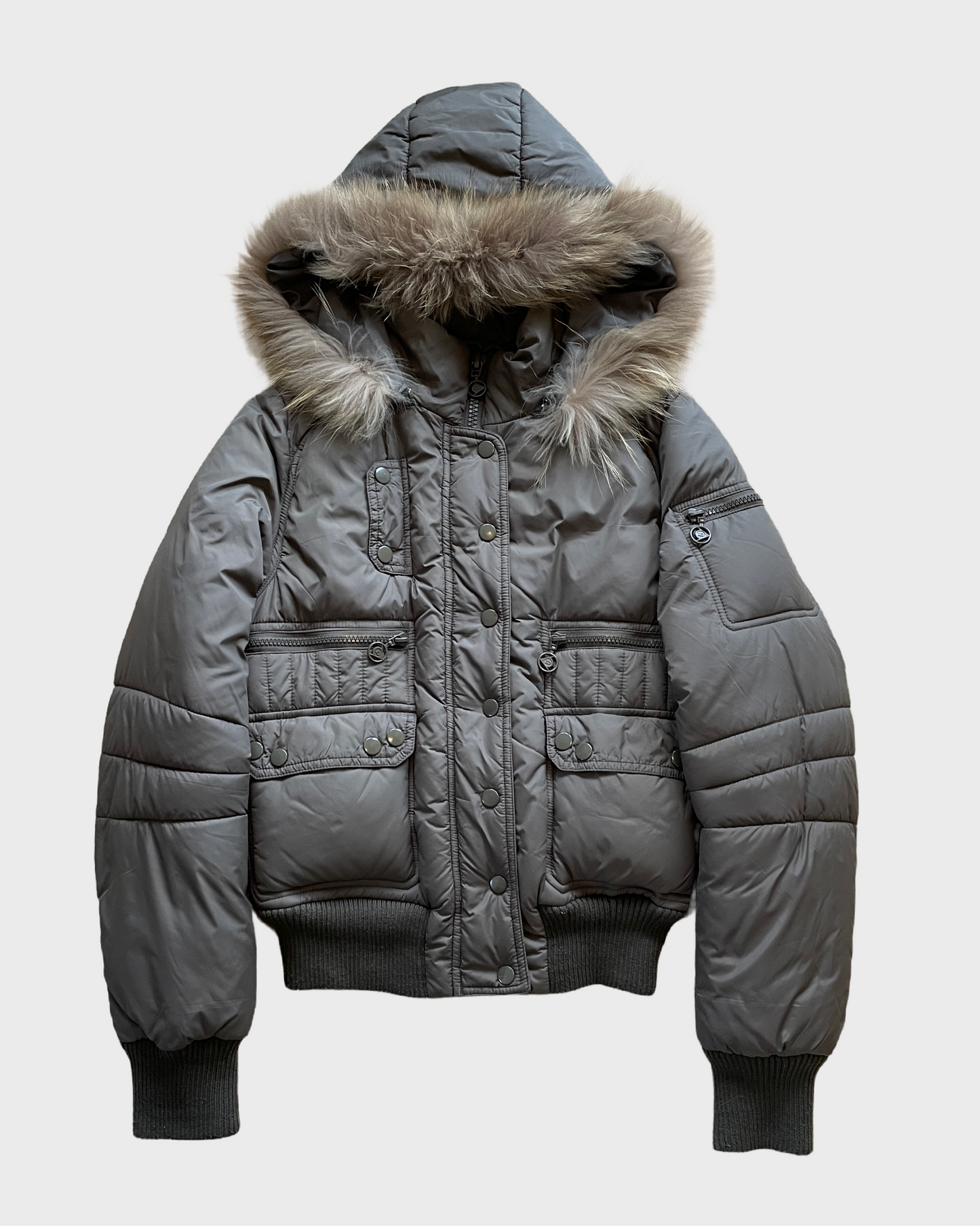 Vintage Military Fur Puffer Jacket
