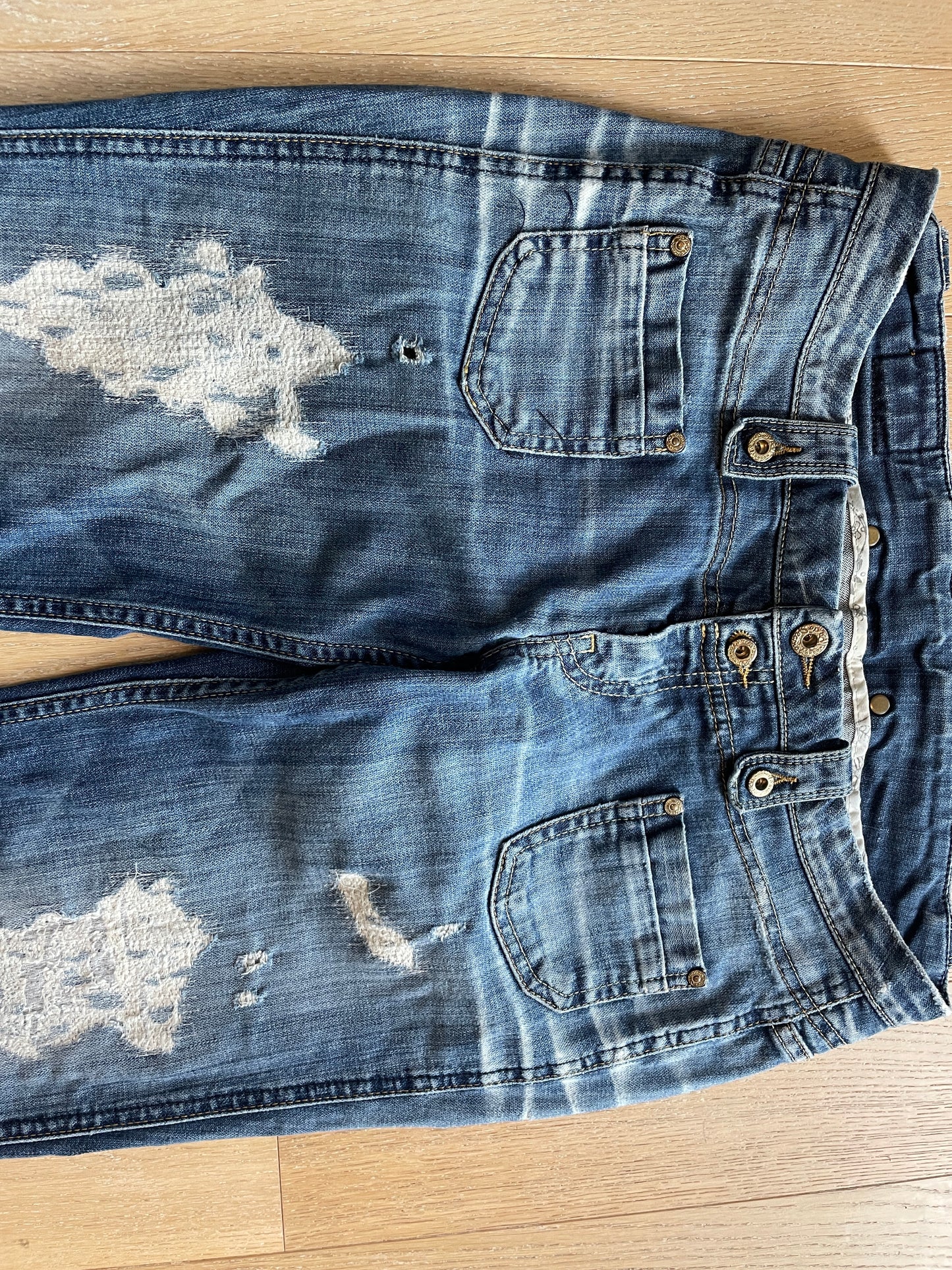 Vintage Flared Denim Jeans Low Waist