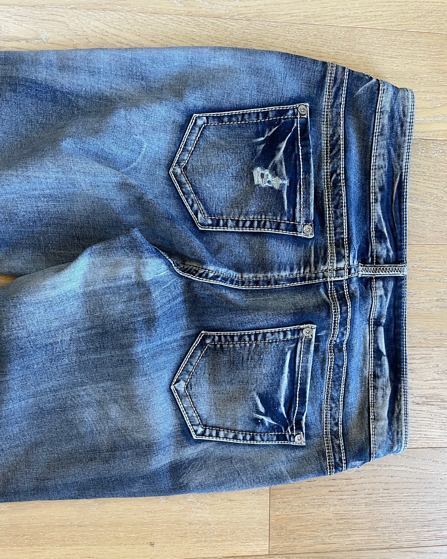 Vintage Ripped Flared Denim Jeans