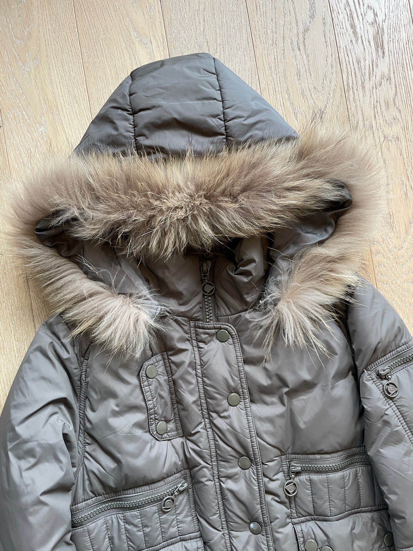 Vintage Military Fur Puffer Jacket