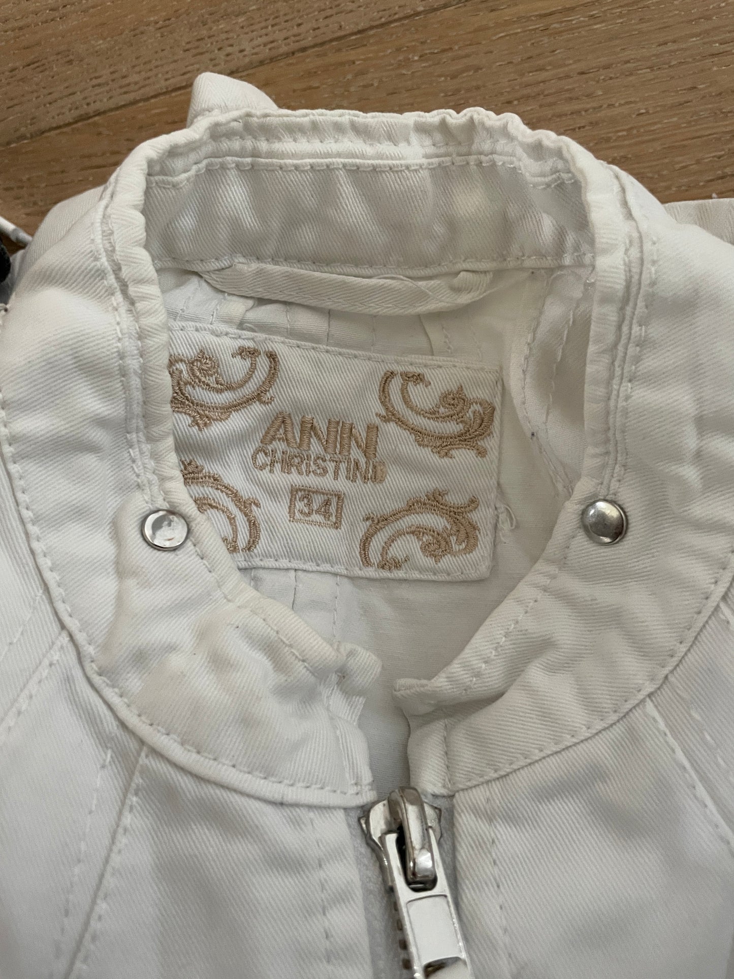 Vintage Biker Jacket with Zipper Details
