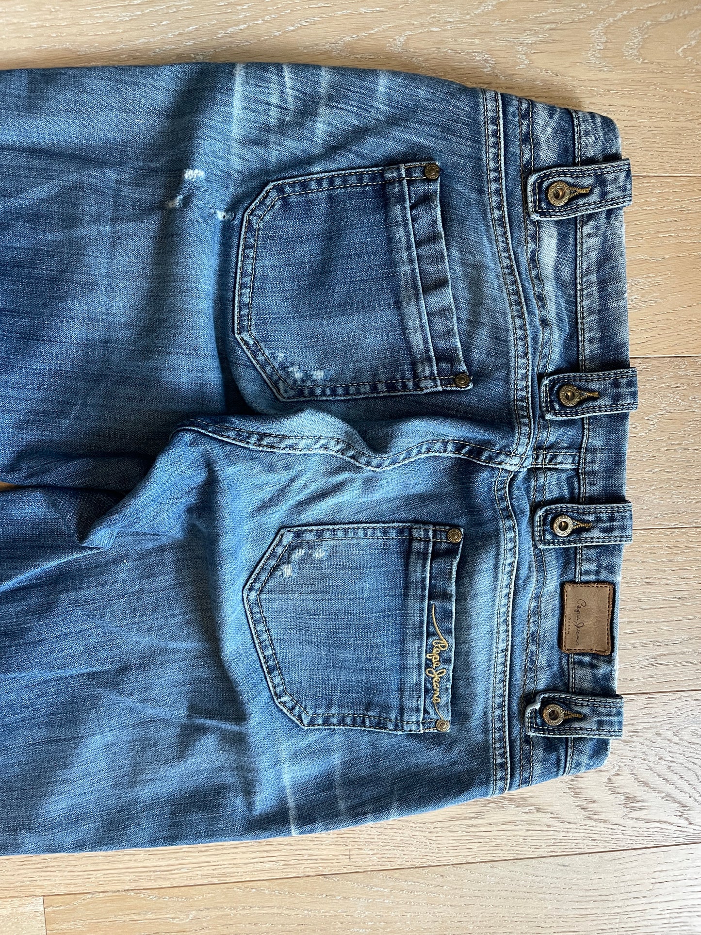 Vintage Flared Denim Jeans Low Waist