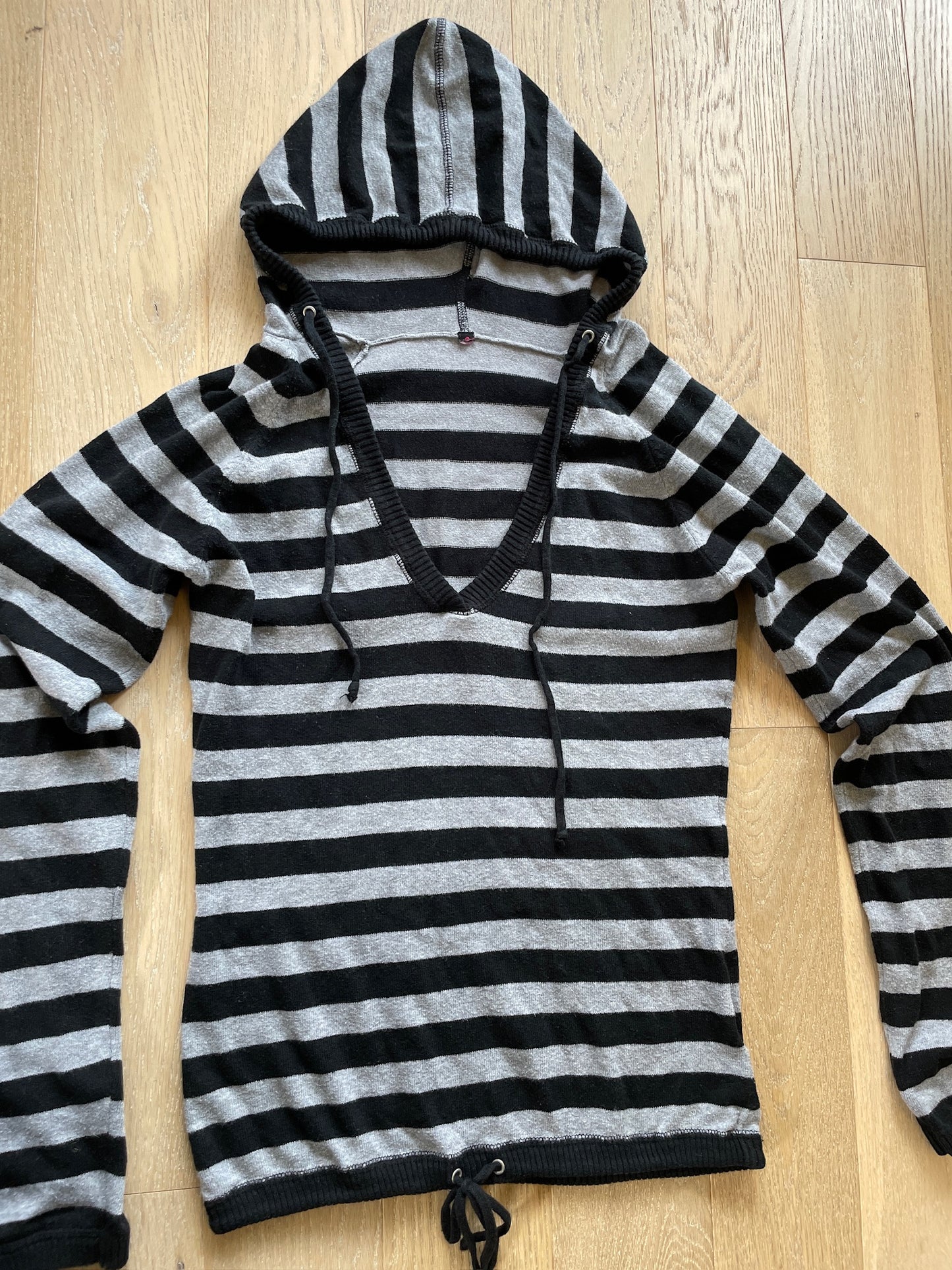 Vintage Striped Knit Hoodie