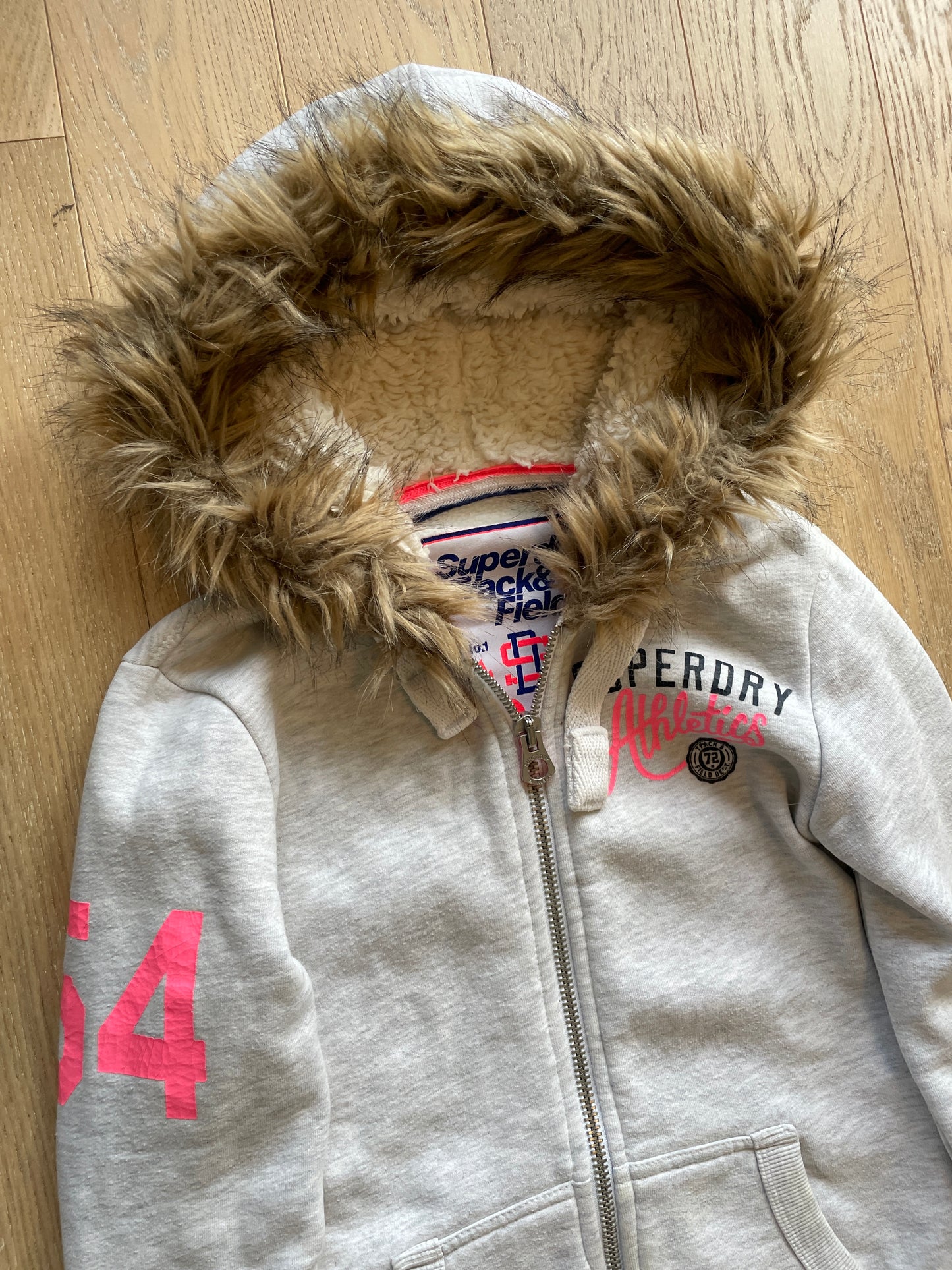 Vintage Superdry Fur Zip Hoodie y2k