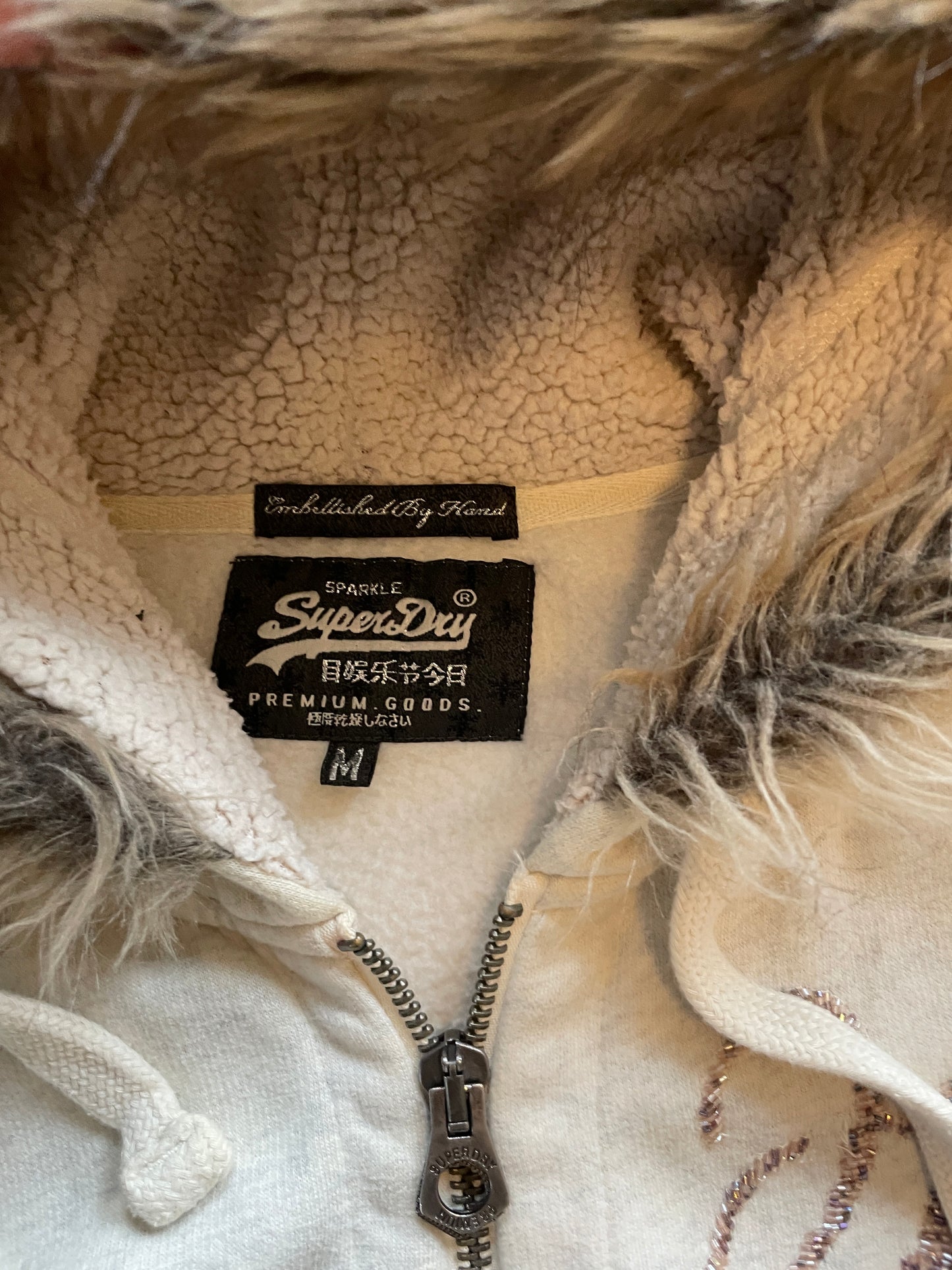 Vintage Superdry Fur Zip Hoodie