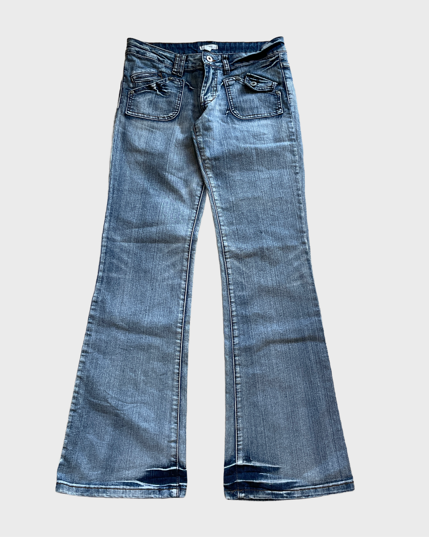 Vintage Flared Denim Jeans Low Waist