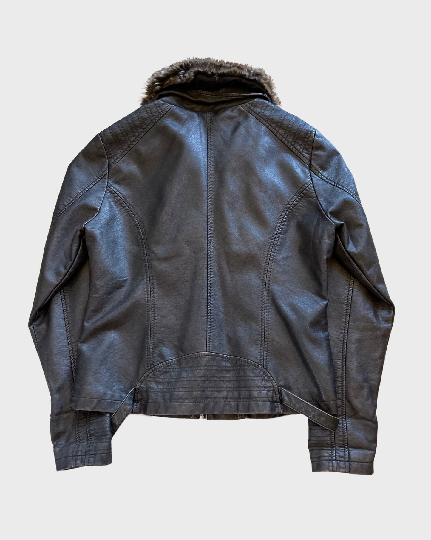 Vintage Fur Leather Jacket