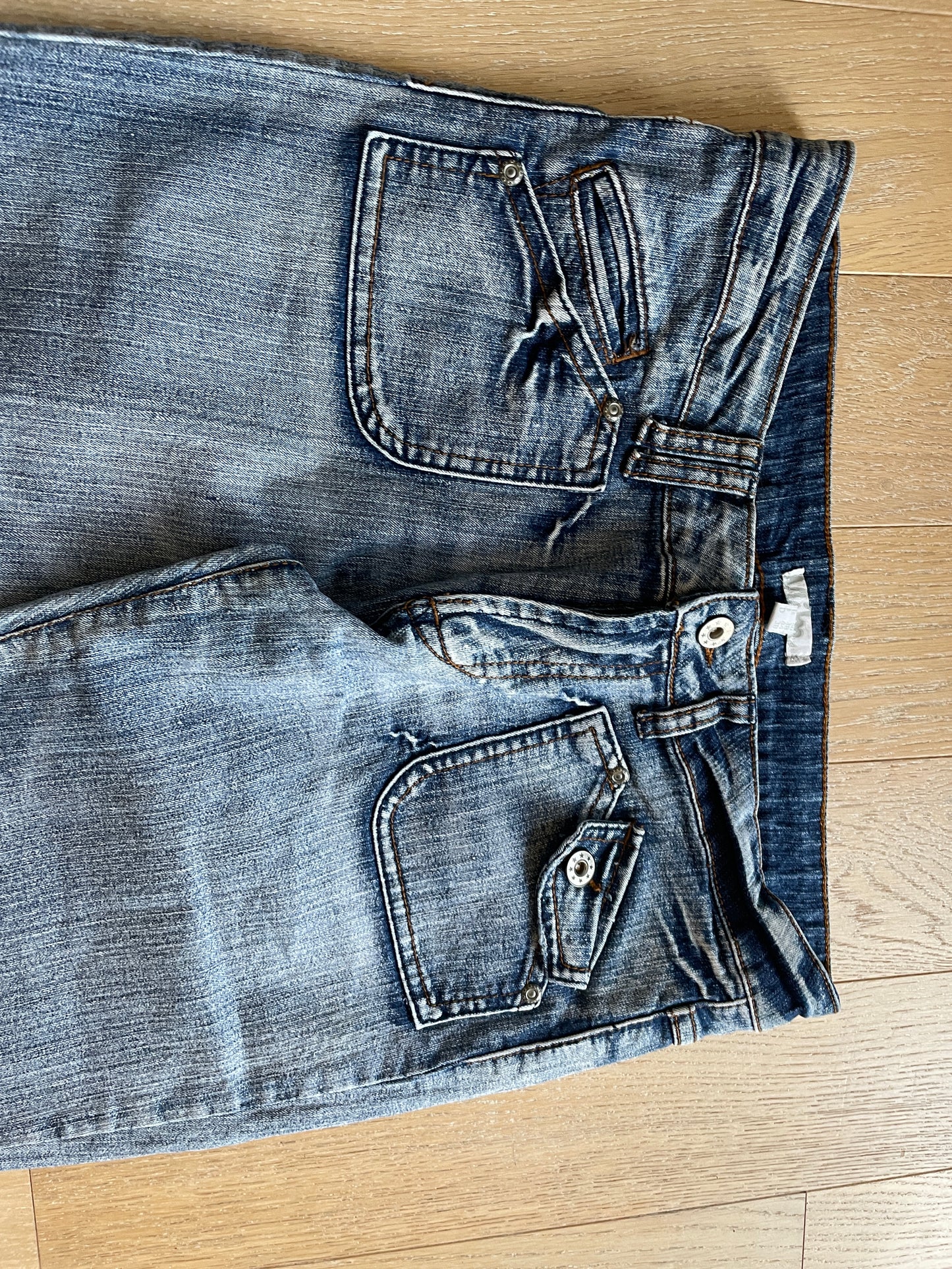Vintage Flared Denim Jeans Low Waist