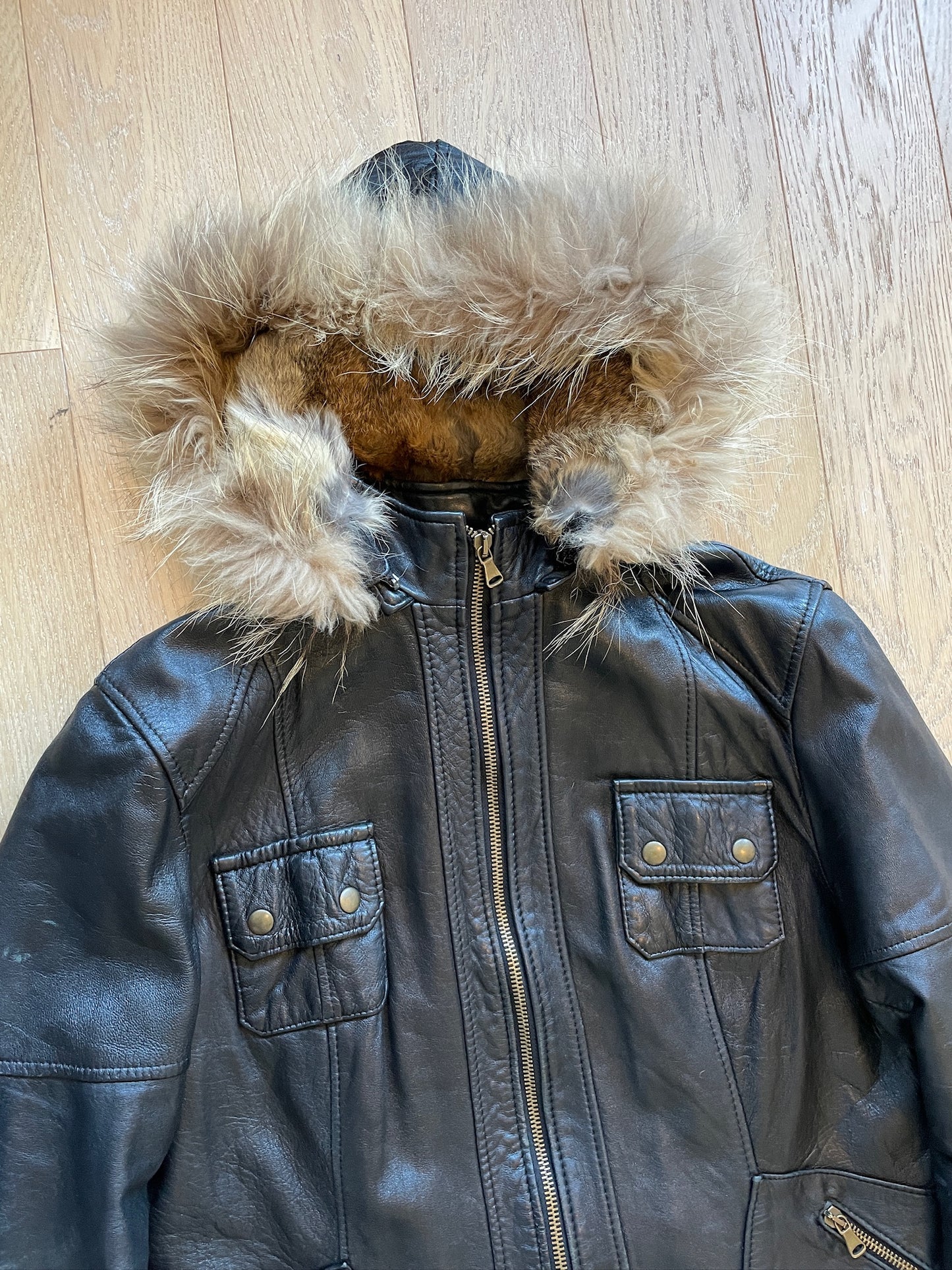 Vintage Fur Leather Jacket