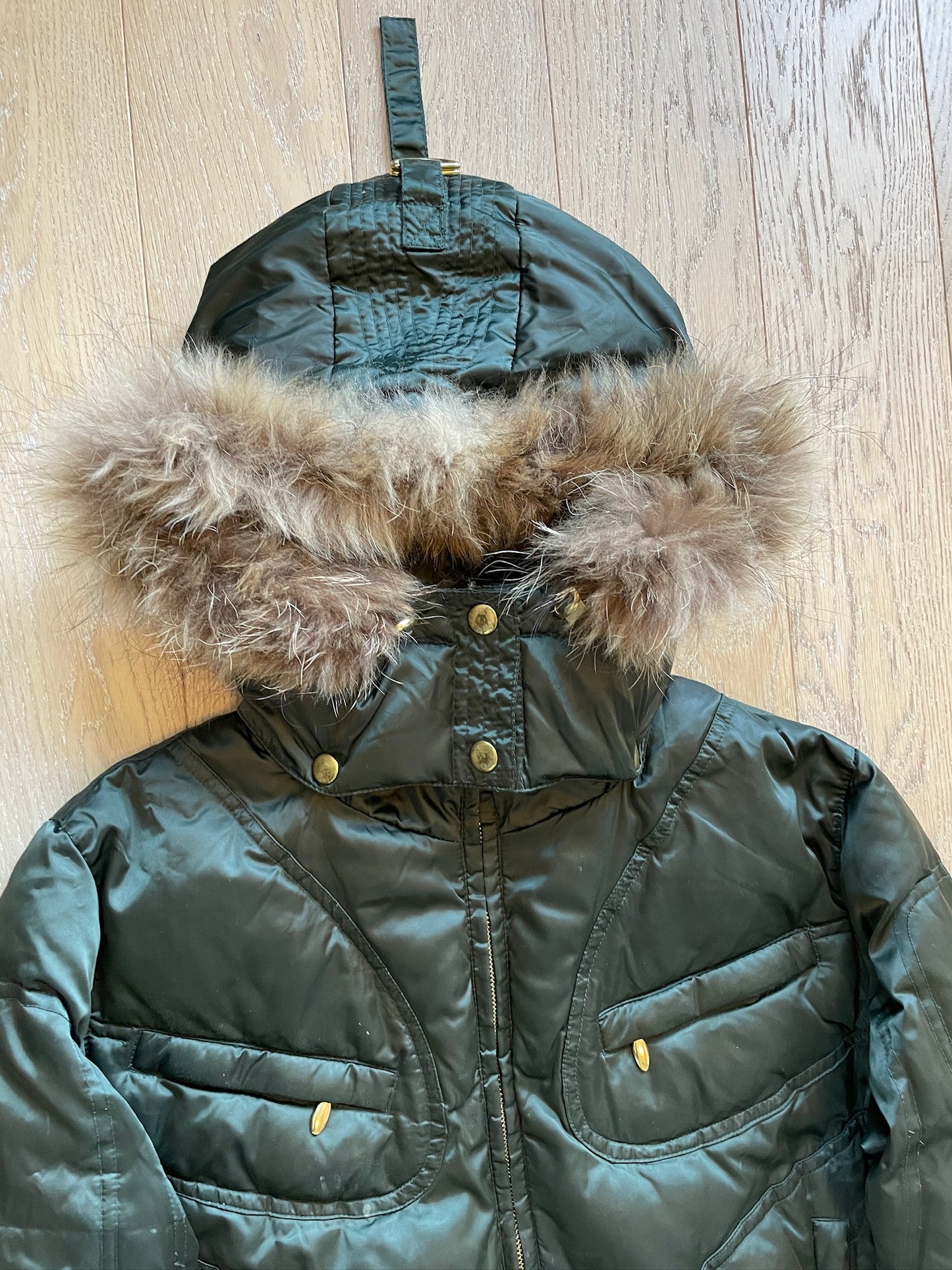 Vintage Military Fur Puffer Jacket