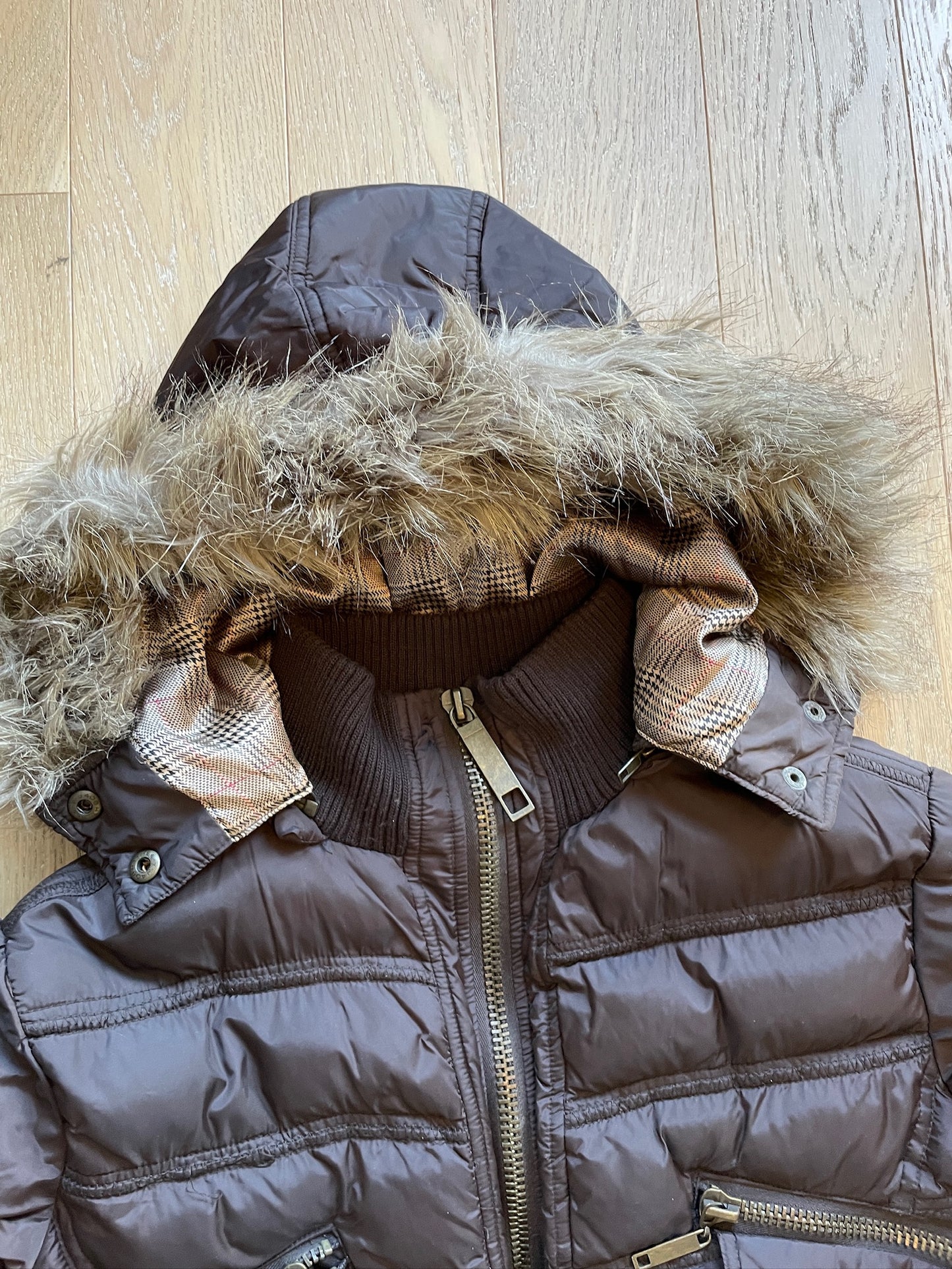Vintage Cropped Fur Puffer Jacket