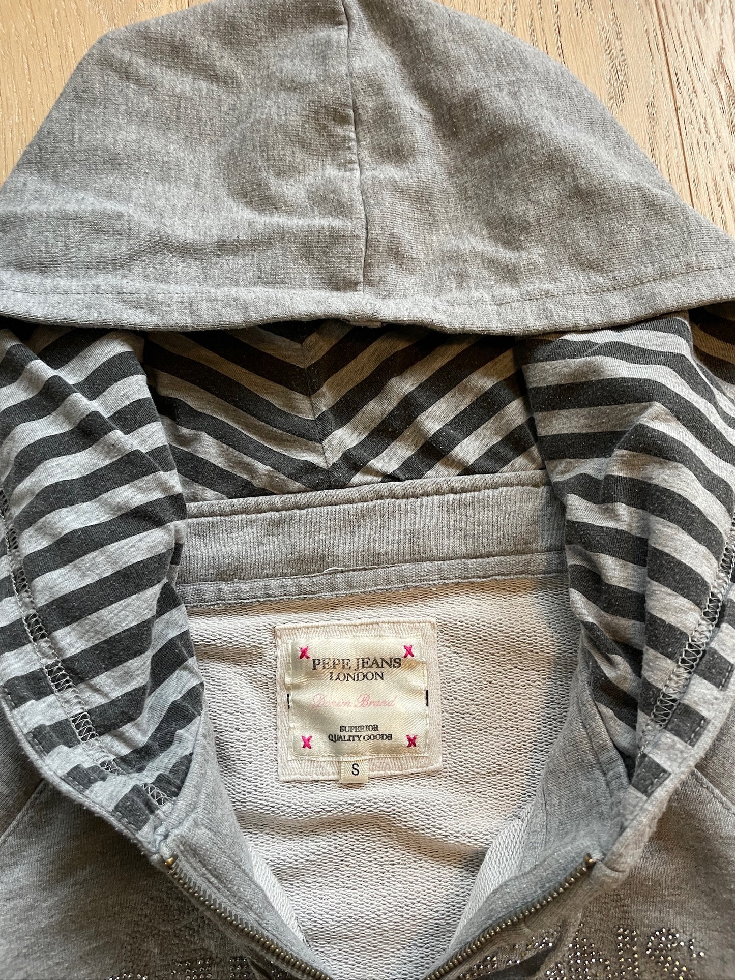 Vintage Pepe Jeans Studded Zip Hoodie