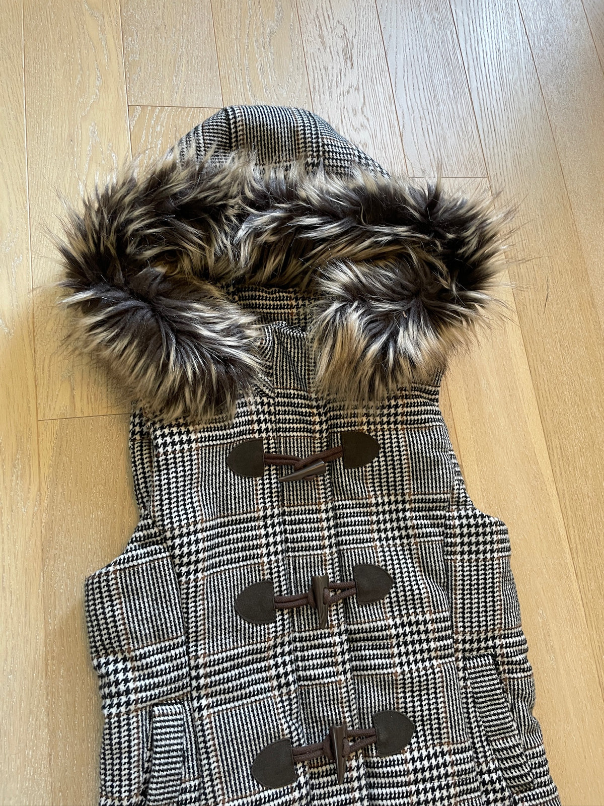 Fur Plaid Vest