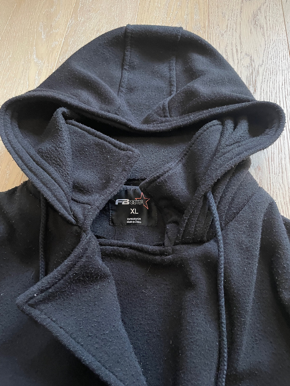 Double Breasted Button-Up Hooded Jacket