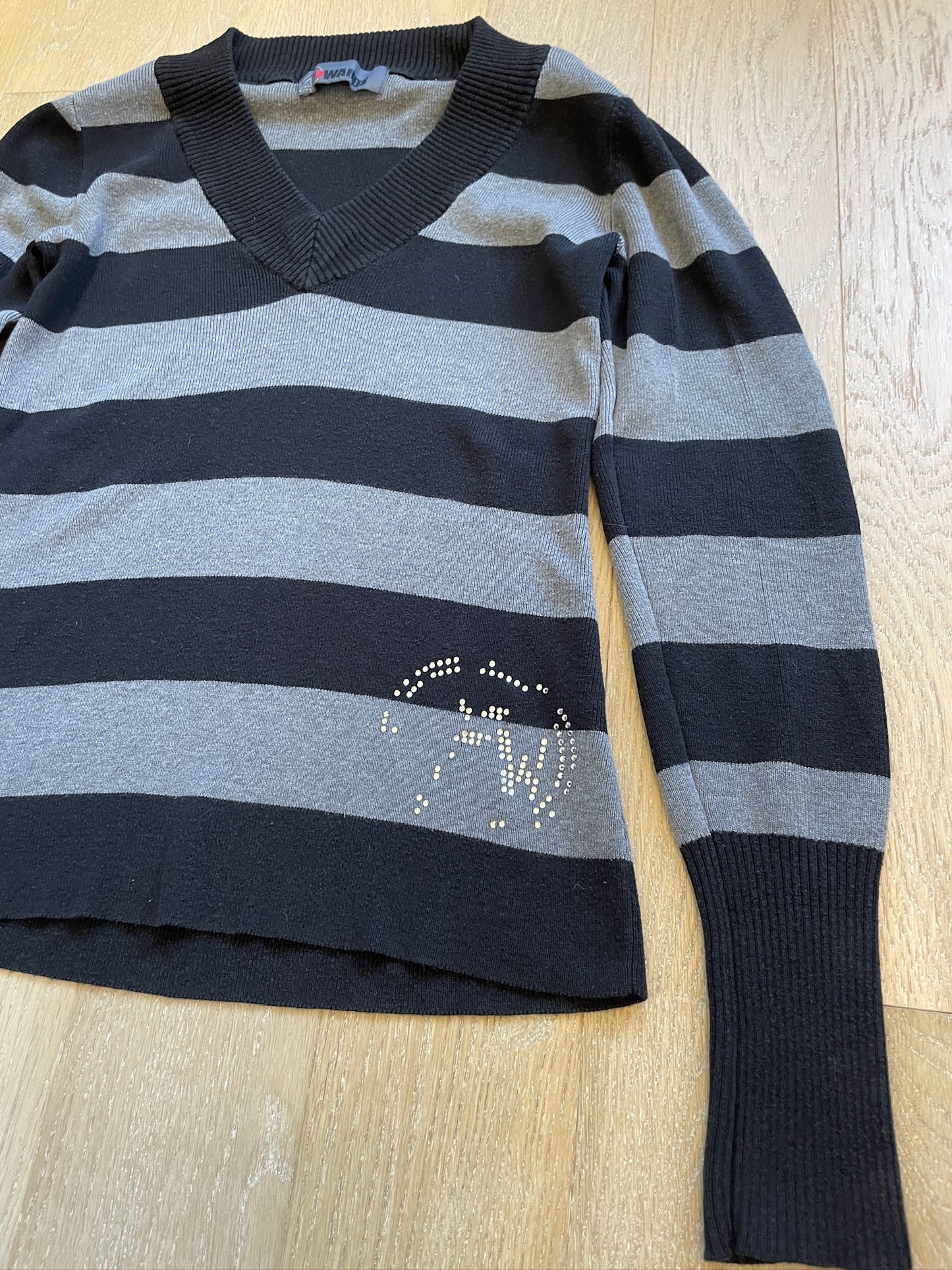 Vintage Striped V-Neck Sweater