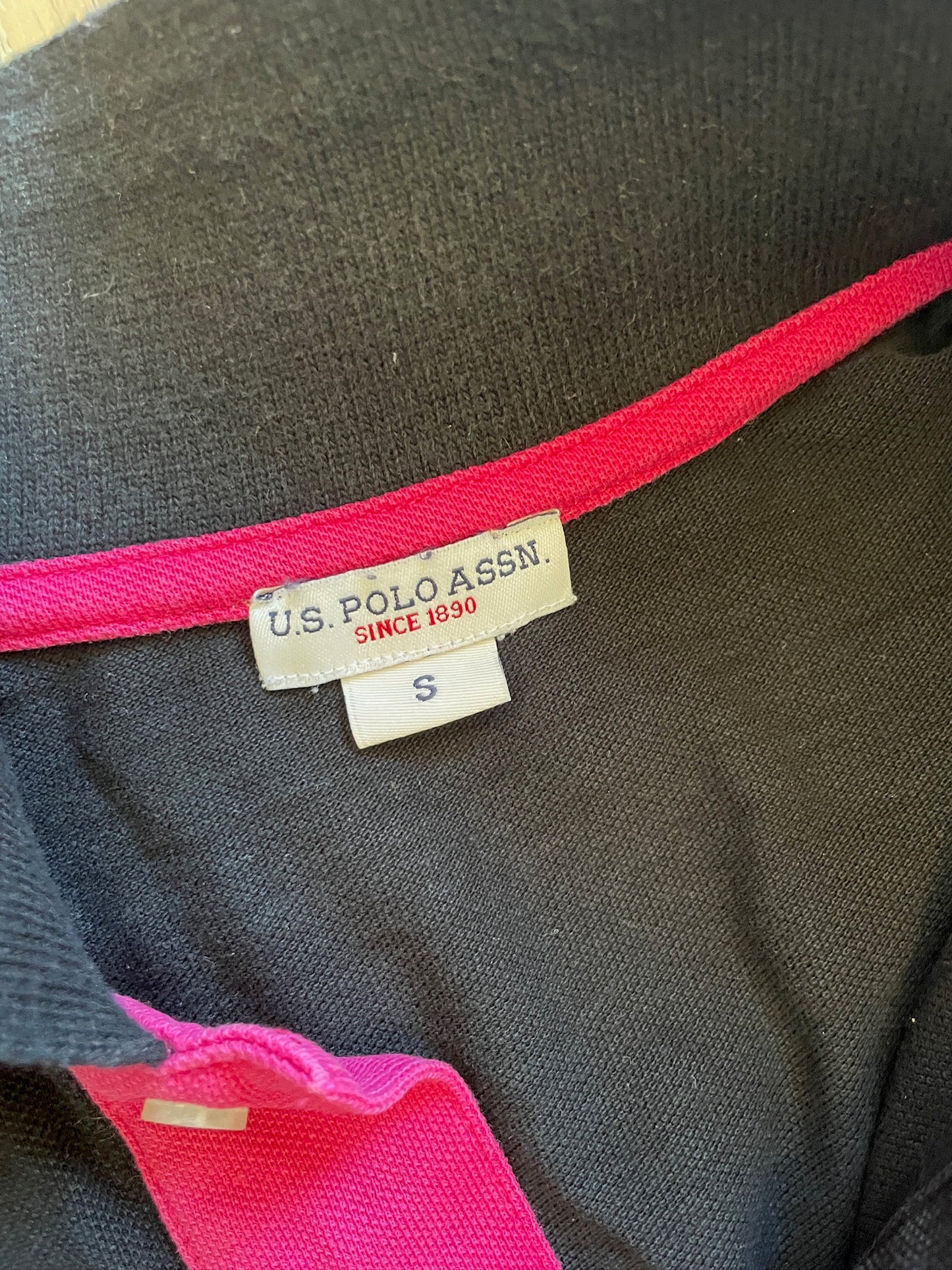 Vintage USPA Polo with Neon Pink Details