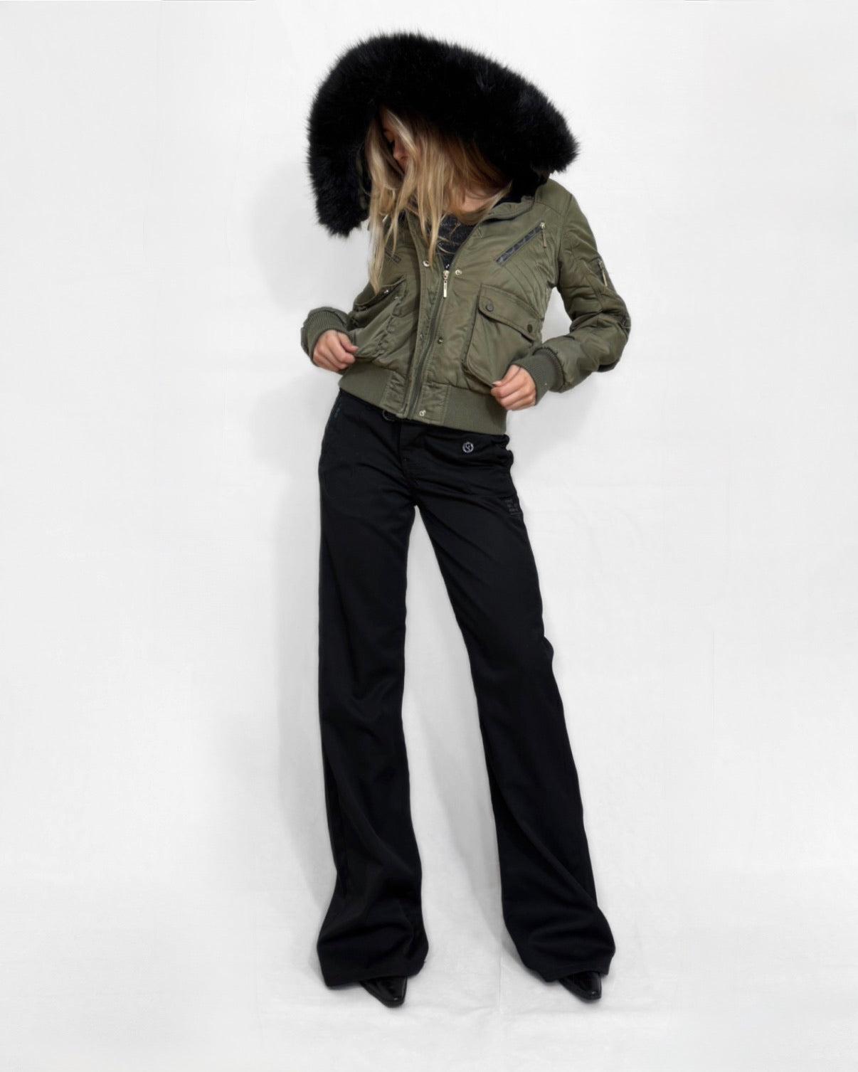 Vintage Fur Bomber Jacket