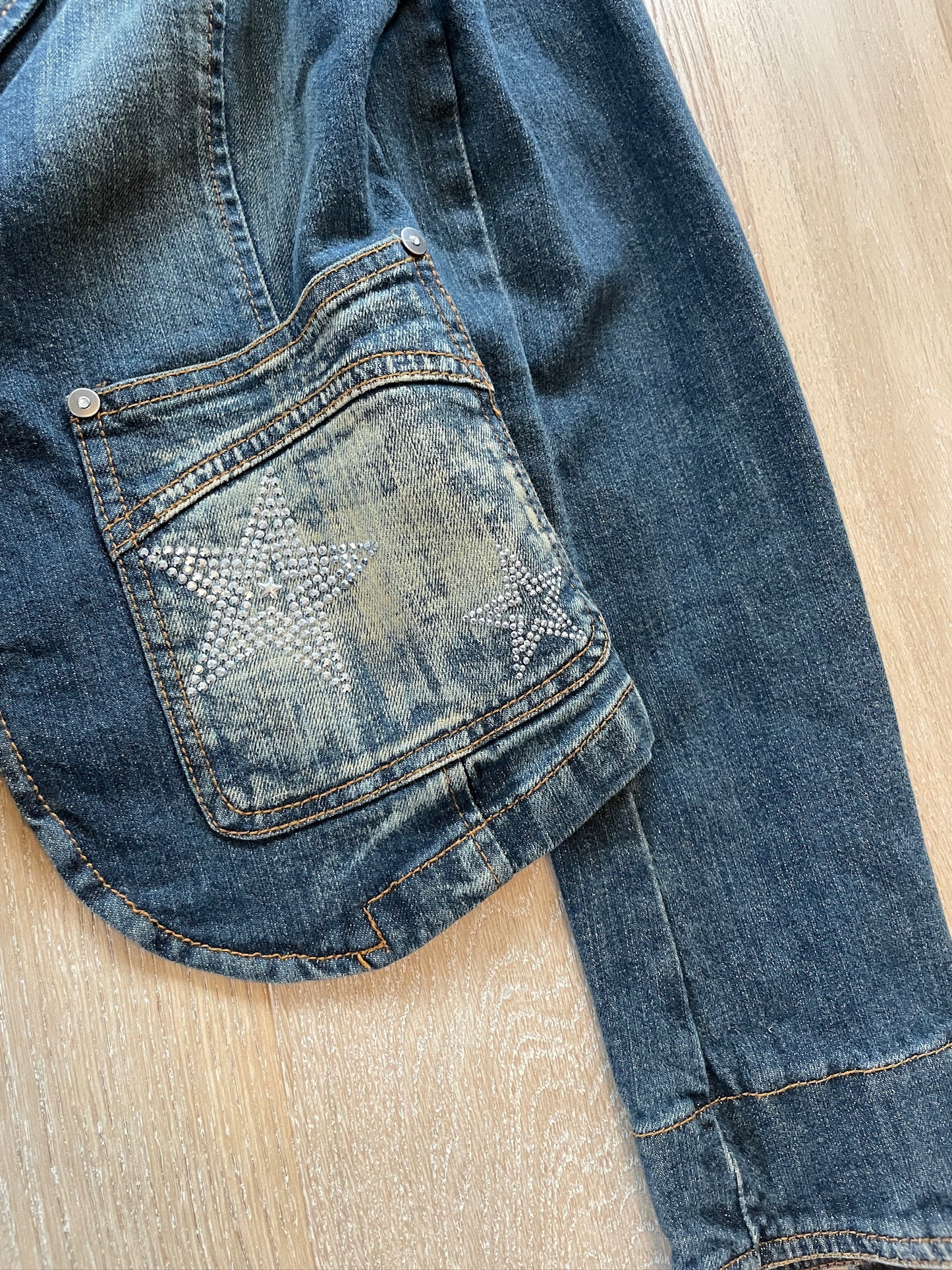 Vintage Studded Jeans Blazer